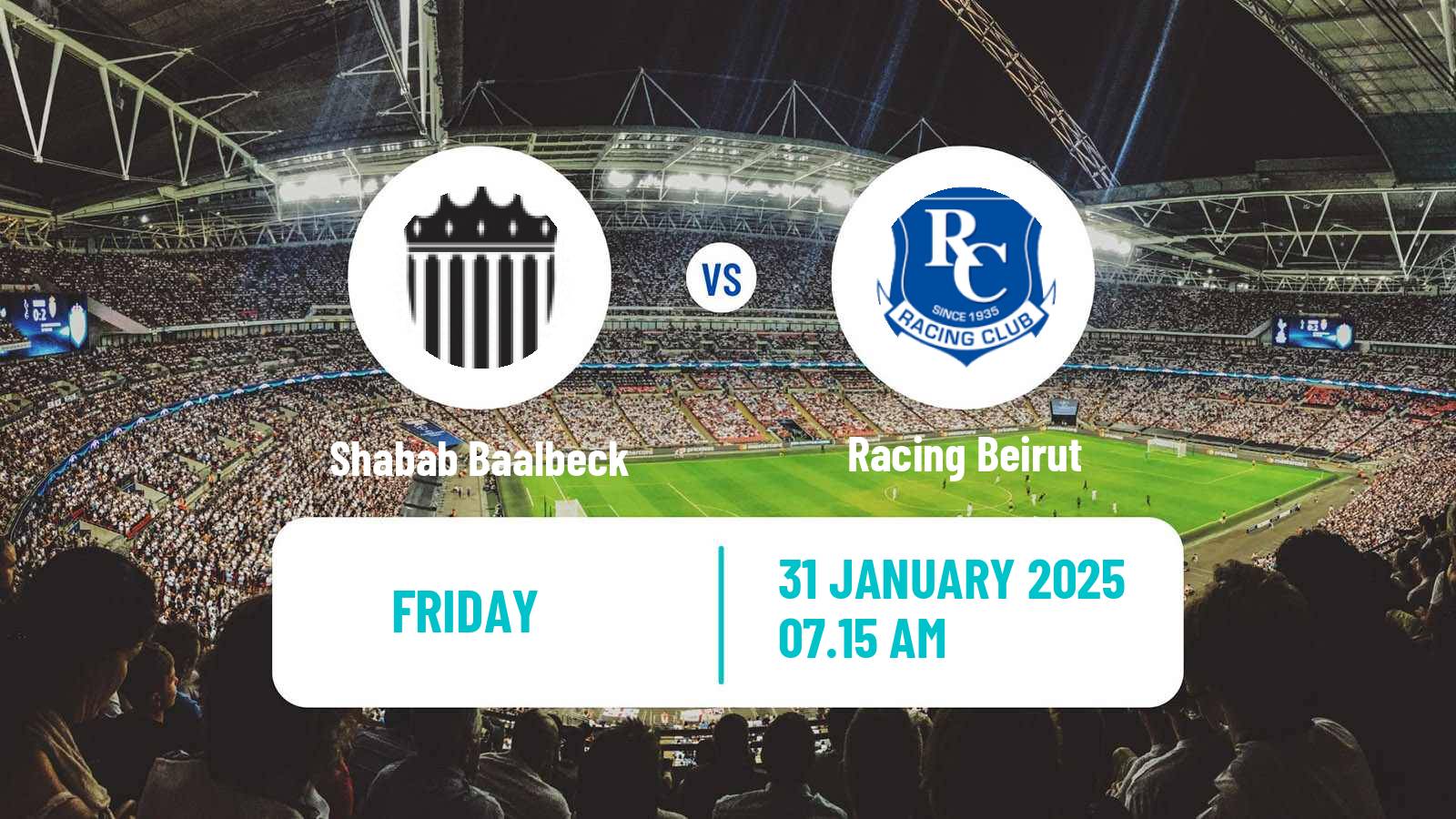 Soccer Lebanese Premier League Shabab Baalbeck - Racing Beirut