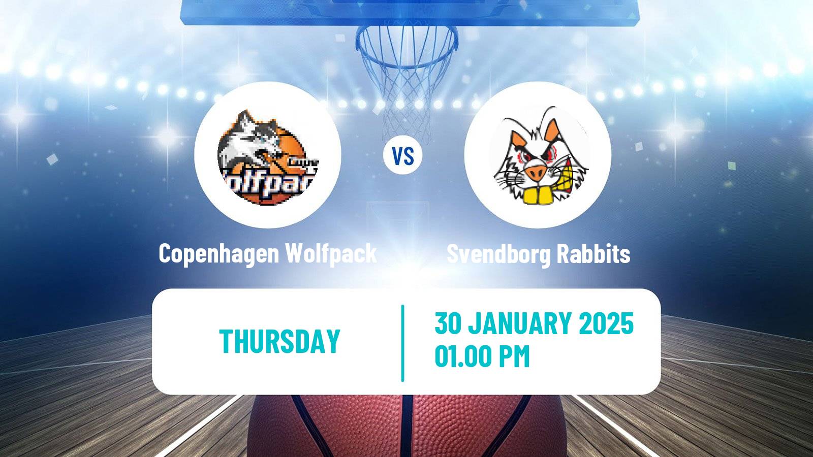 Basketball Danish Basketligaen Copenhagen Wolfpack - Svendborg Rabbits