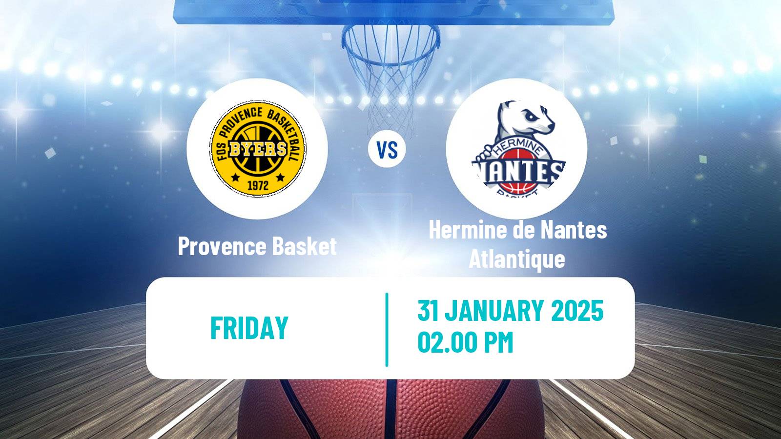 Basketball French LNB Pro B Provence Basket - Hermine de Nantes Atlantique