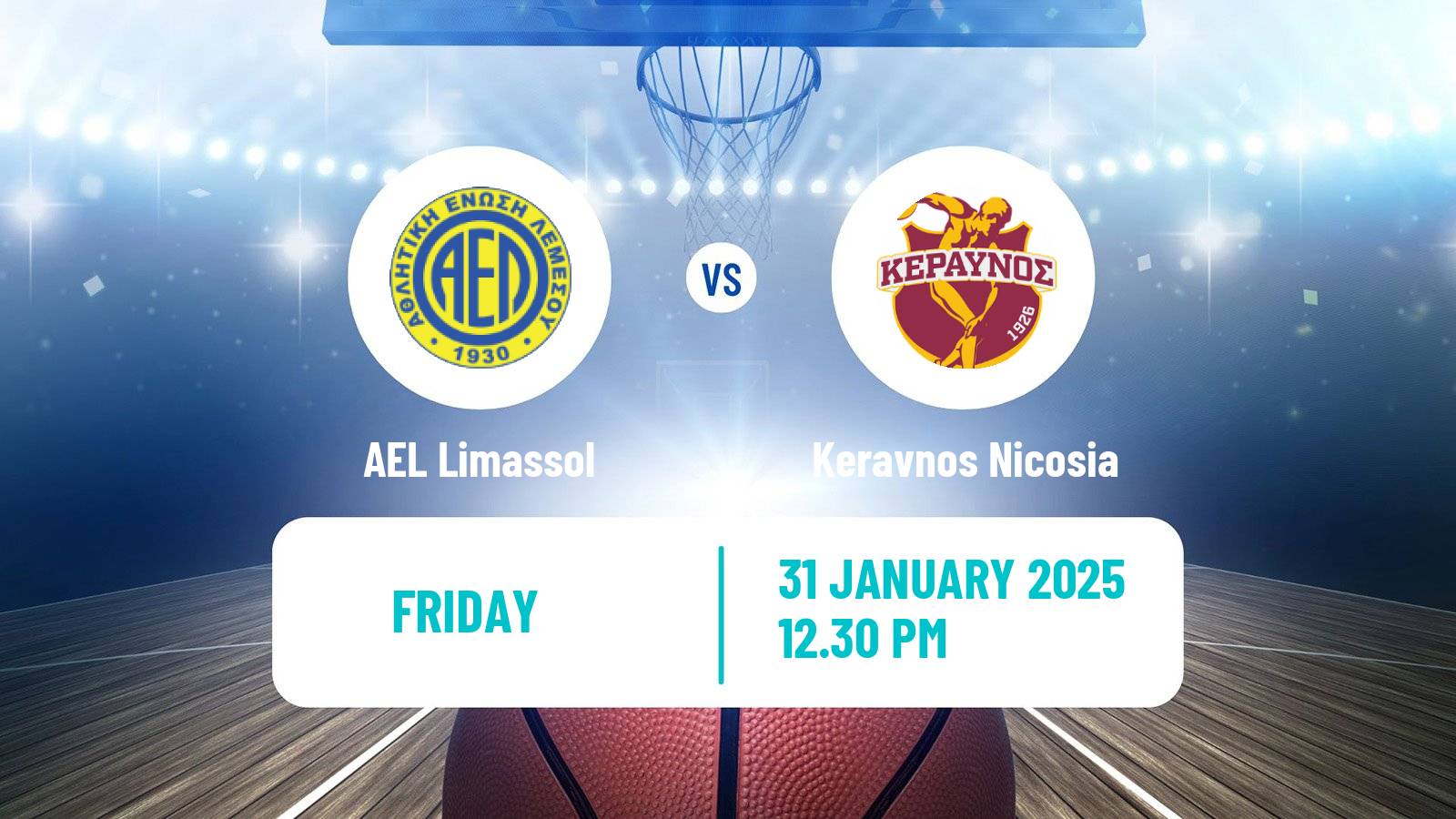 Basketball Cypriot Division A Basketball AEL Limassol - Keravnos Nicosia