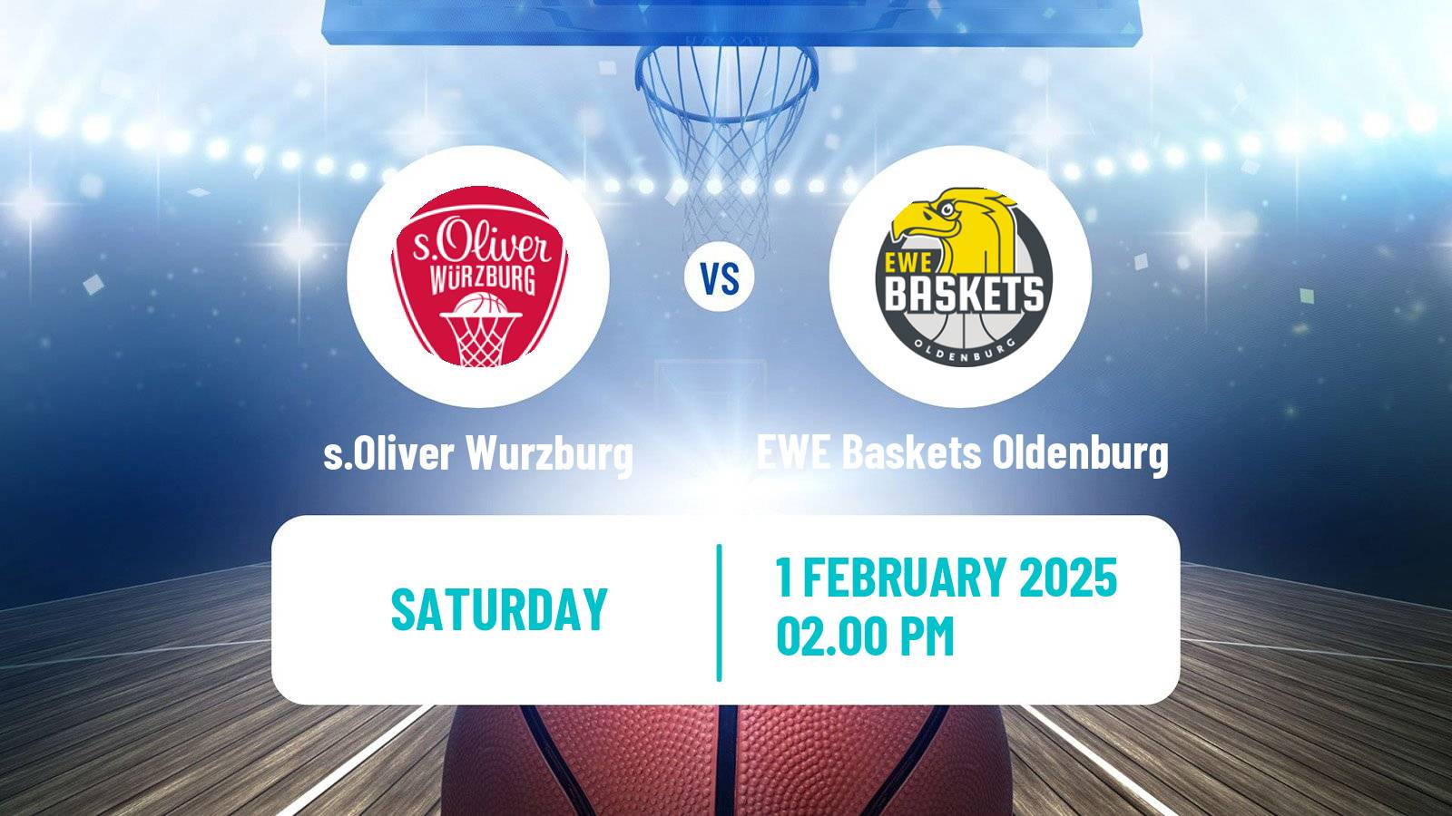 Basketball German BBL s.Oliver Wurzburg - EWE Baskets Oldenburg