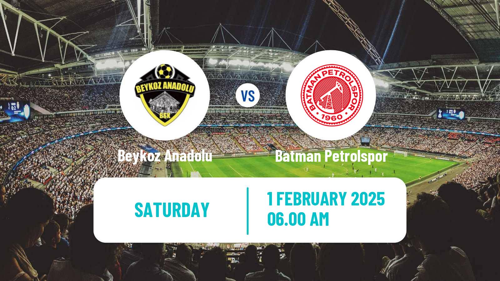 Soccer Turkish Second League White Group Beykoz Anadolu - Batman Petrolspor