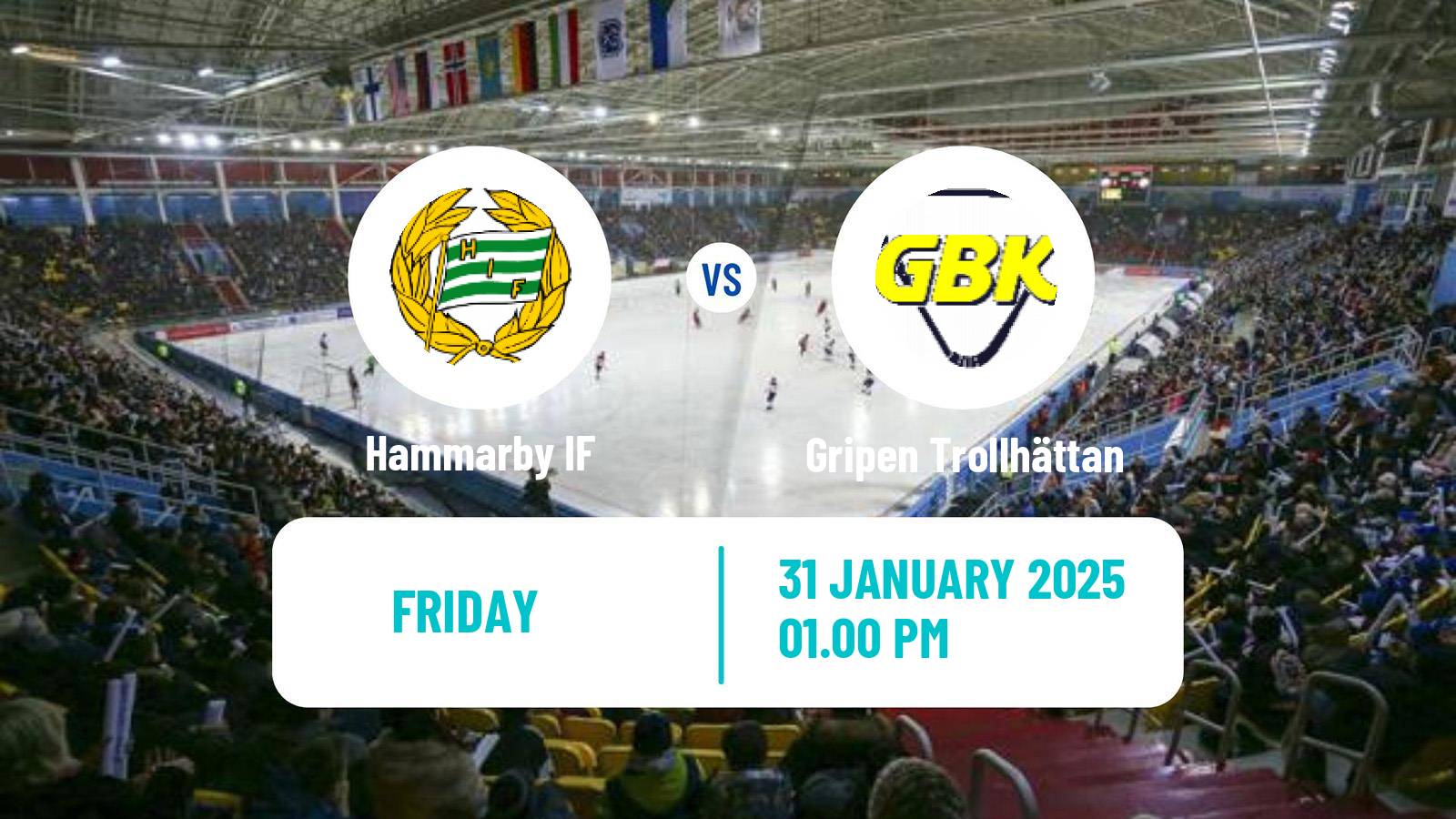 Bandy Swedish Elitserien Bandy Hammarby IF - Gripen Trollhättan