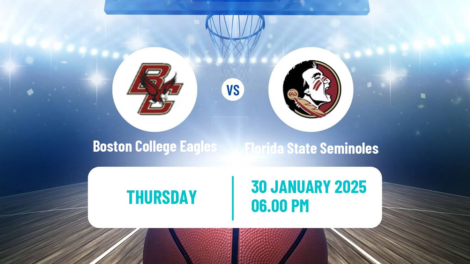 Basketball NCAA College Basketball Women Boston College Eagles - Florida State Seminoles