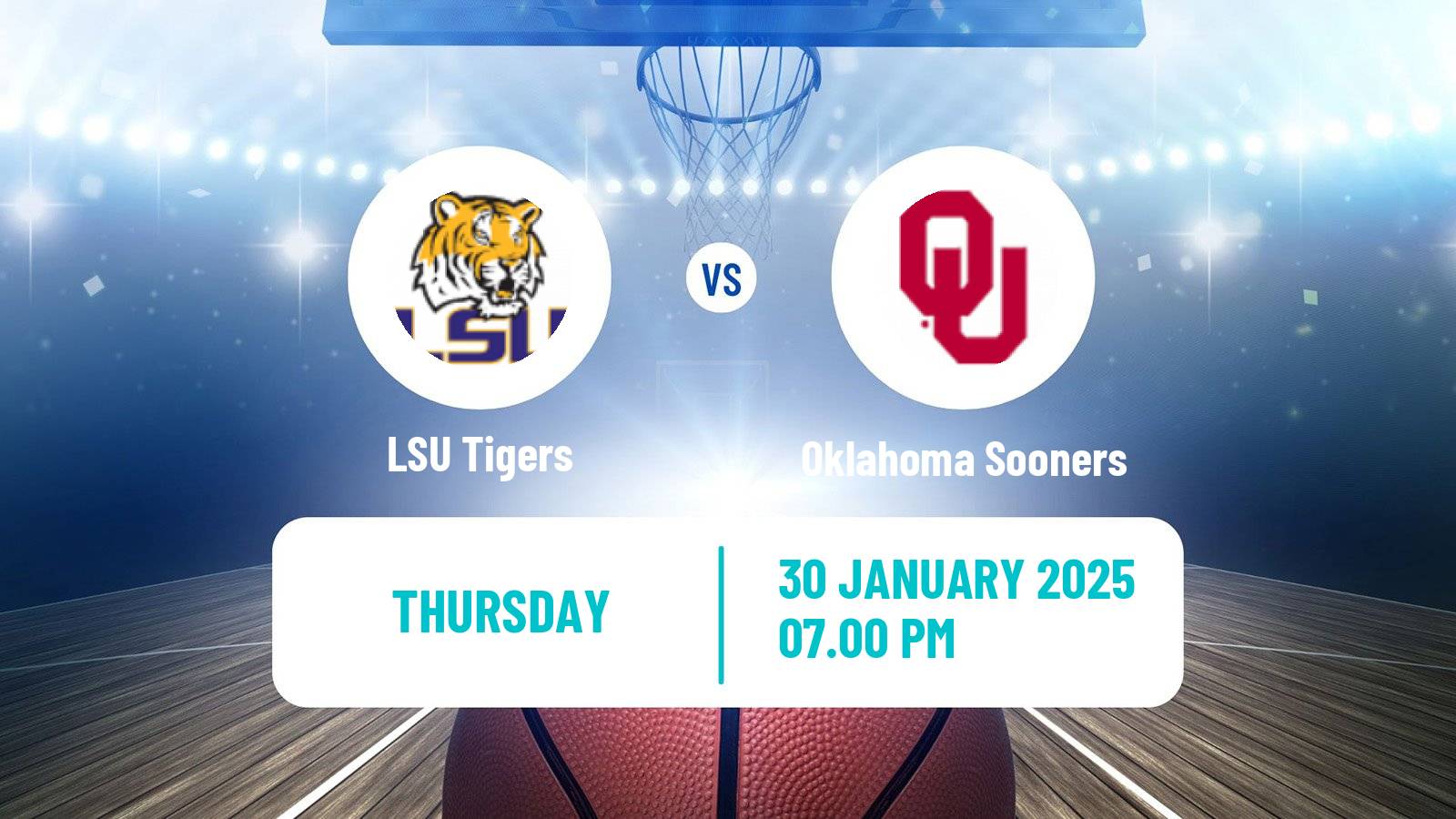 Basketball NCAA College Basketball Women LSU Tigers - Oklahoma Sooners