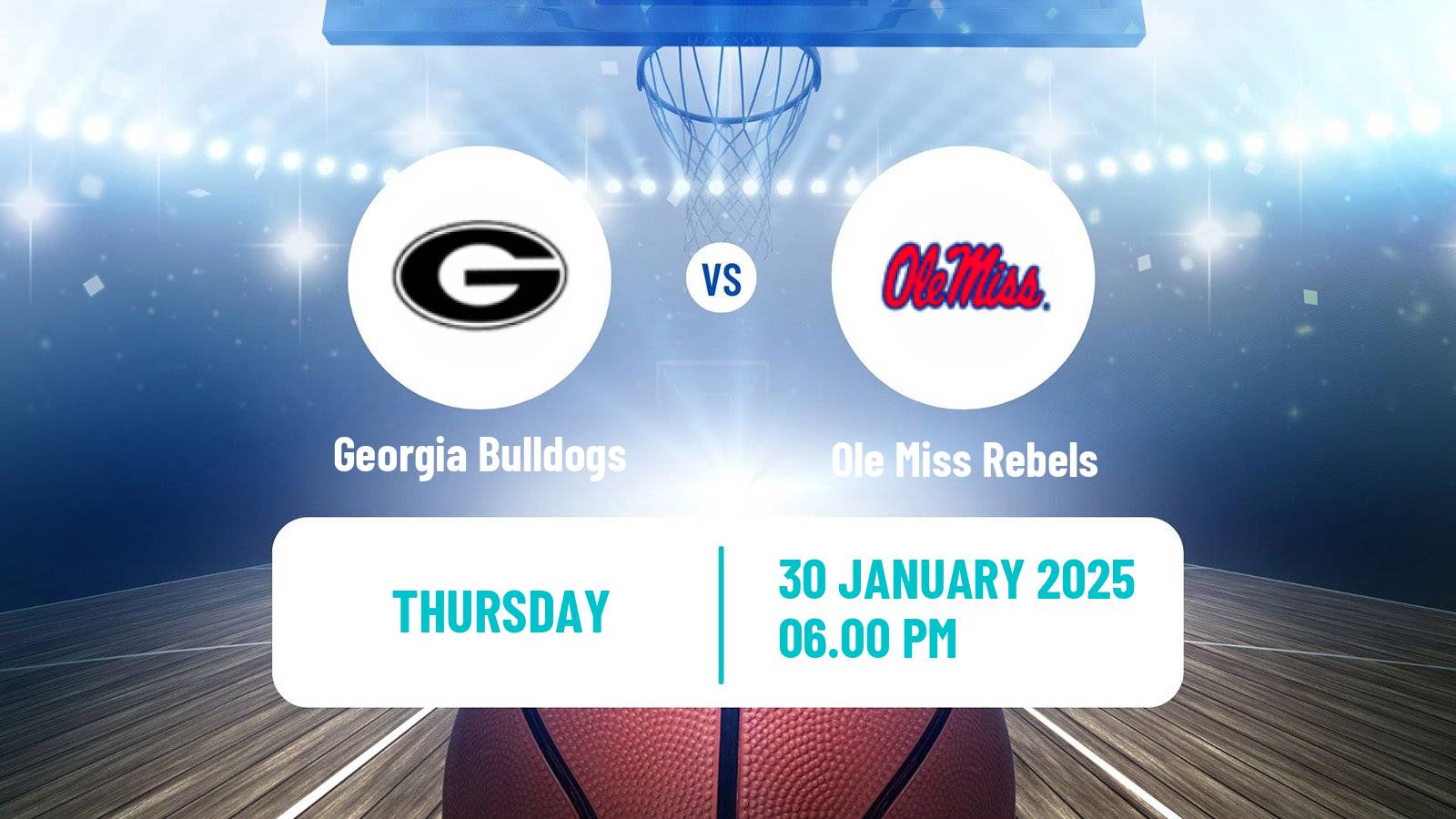 Basketball NCAA College Basketball Women Georgia Bulldogs - Ole Miss Rebels