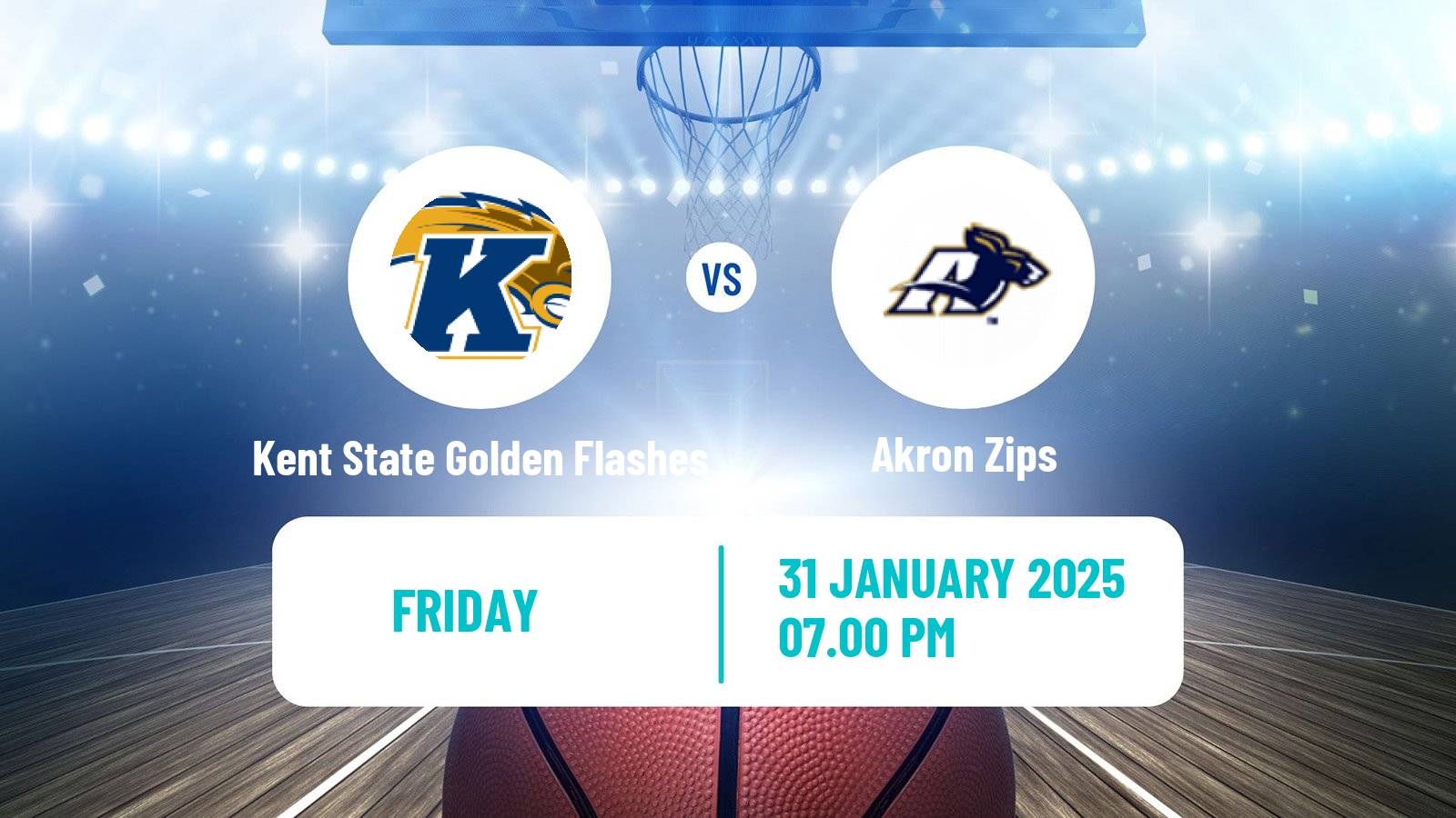 Basketball NCAA College Basketball Kent State Golden Flashes - Akron Zips