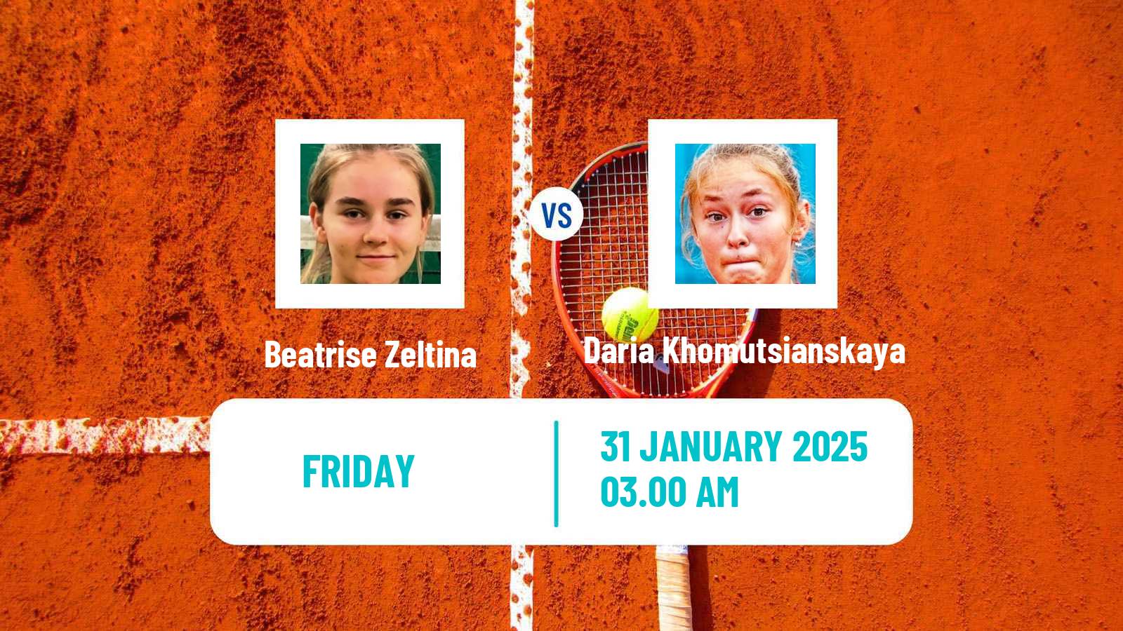 Tennis ITF W15 Sharm Elsheikh Women Beatrise Zeltina - Daria Khomutsianskaya