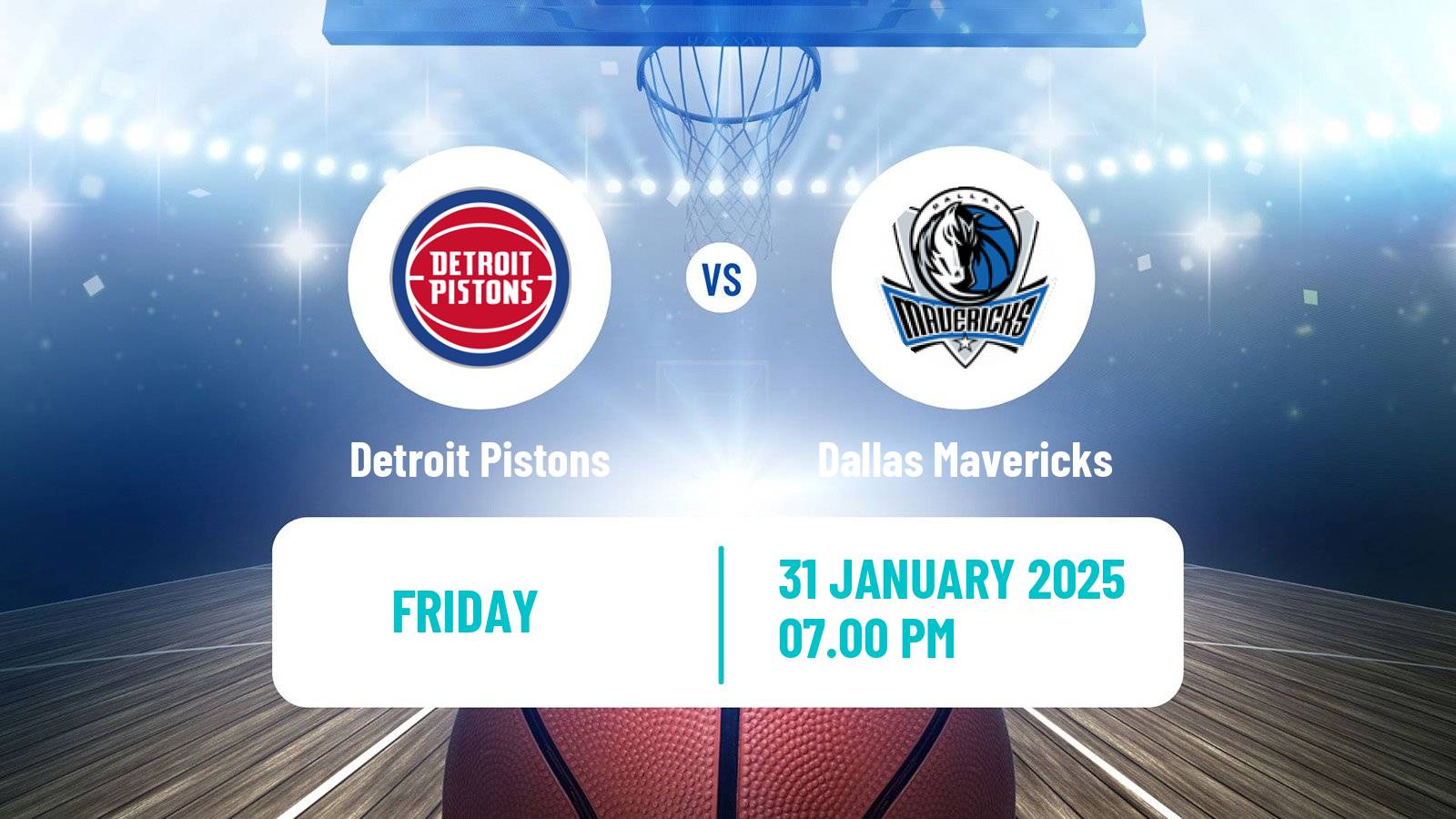 Basketball NBA Detroit Pistons - Dallas Mavericks