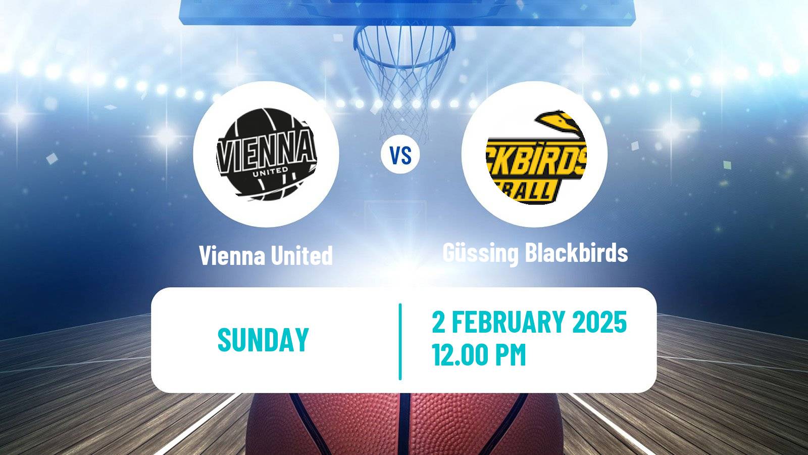 Basketball Austrian Zweite Liga Basketball Vienna United - Güssing Blackbirds