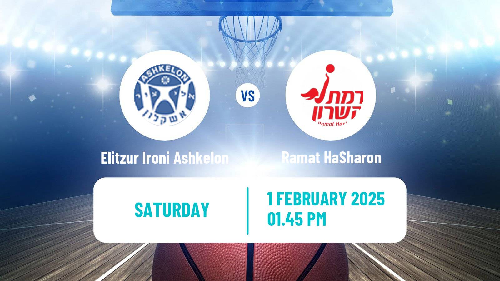 Basketball Israeli Liga Leumit Basketball Elitzur Ironi Ashkelon - Ramat HaSharon