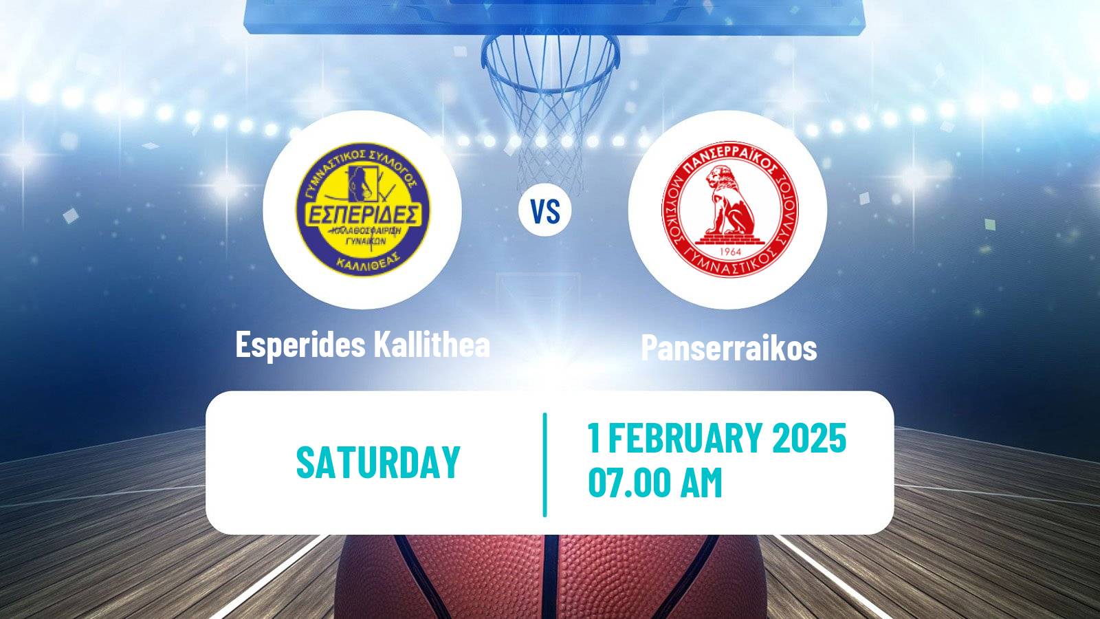 Basketball Greek Basket League A1 Women Esperides Kallithea - Panserraikos