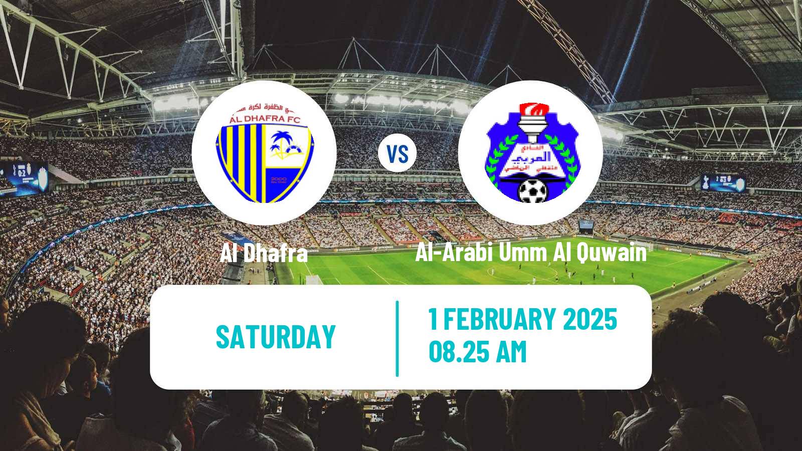 Soccer UAE Division 1 Al Dhafra - Al-Arabi Umm Al Quwain