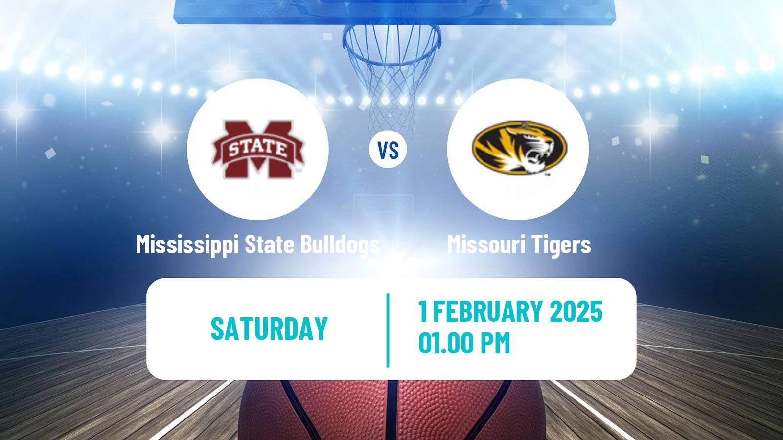 Basketball NCAA College Basketball Mississippi State Bulldogs - Missouri Tigers