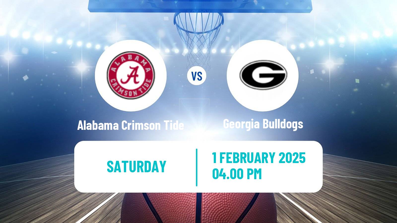 Basketball NCAA College Basketball Alabama Crimson Tide - Georgia Bulldogs