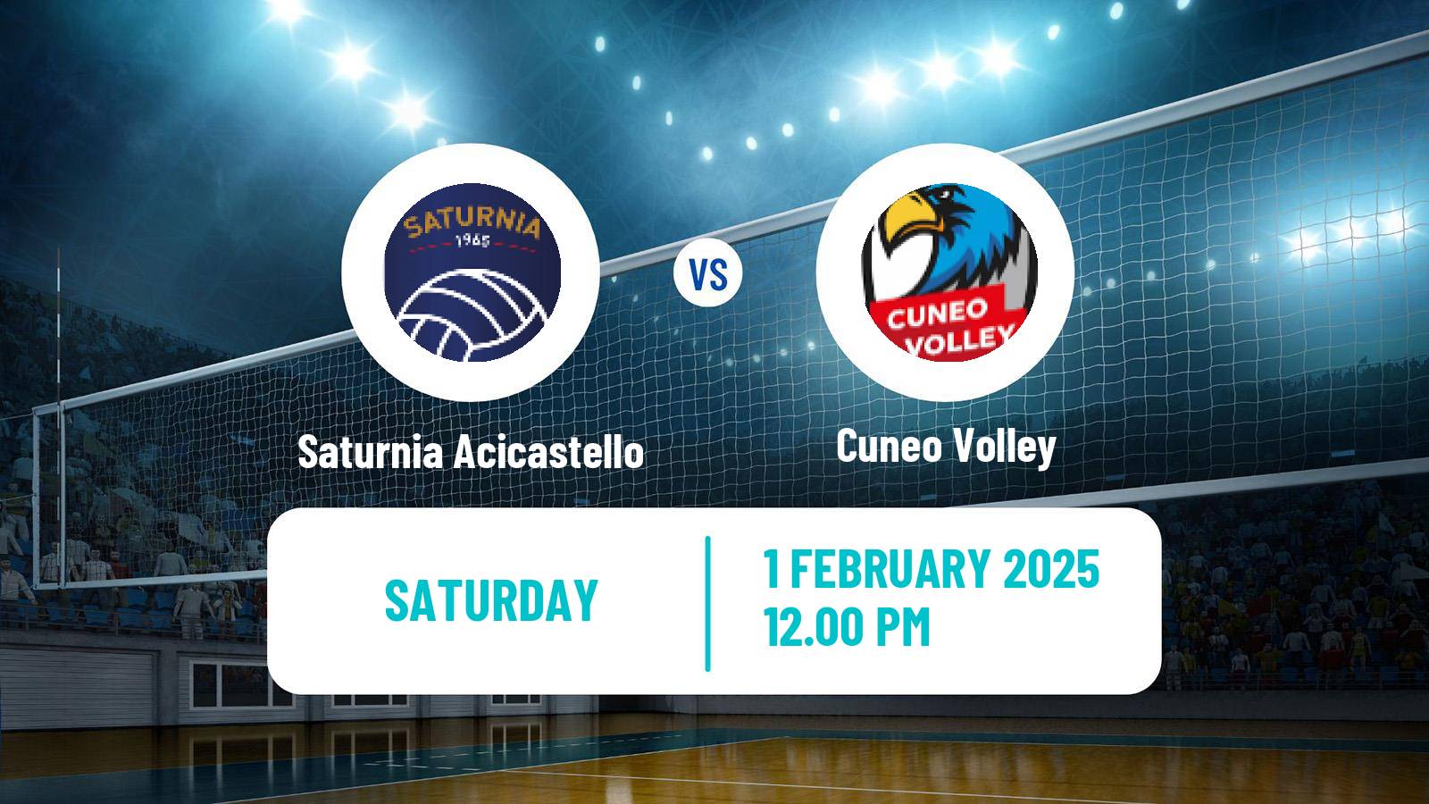 Volleyball Italian Serie A2 Volleyball Saturnia Acicastello - Cuneo Volley