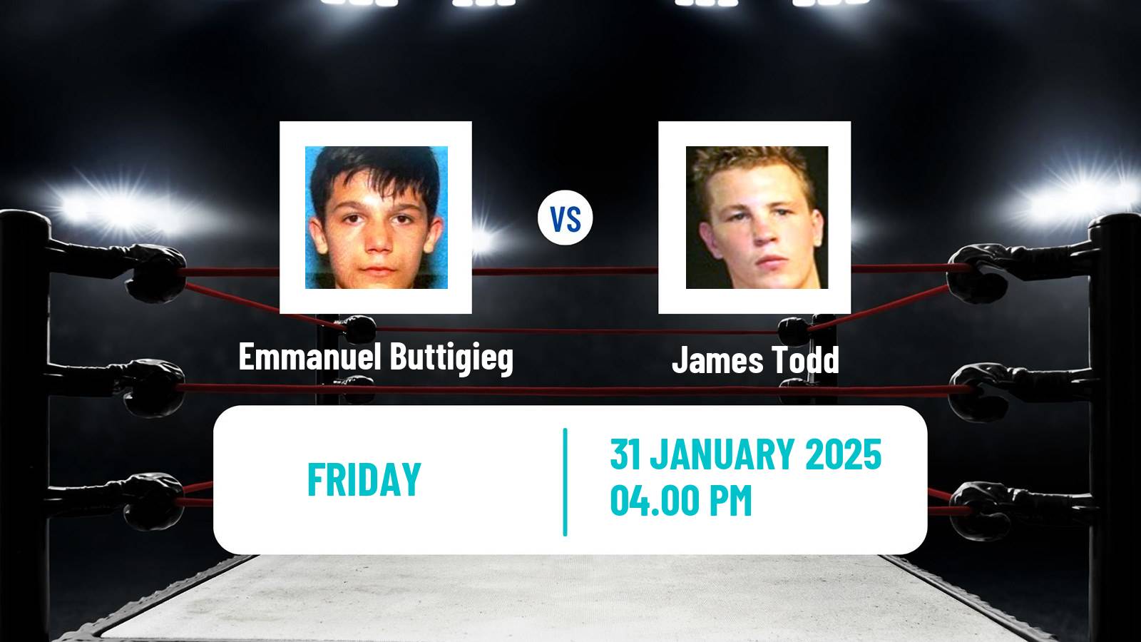 Boxing Middleweight Others Matches Men Emmanuel Buttigieg - James Todd