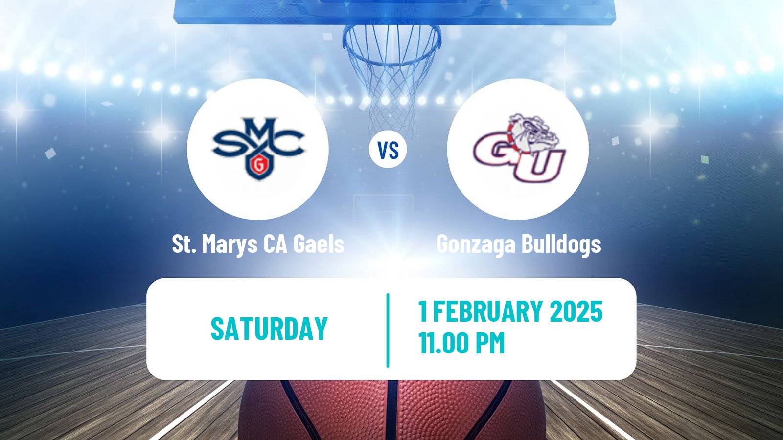 Basketball NCAA College Basketball St. Marys CA Gaels - Gonzaga Bulldogs