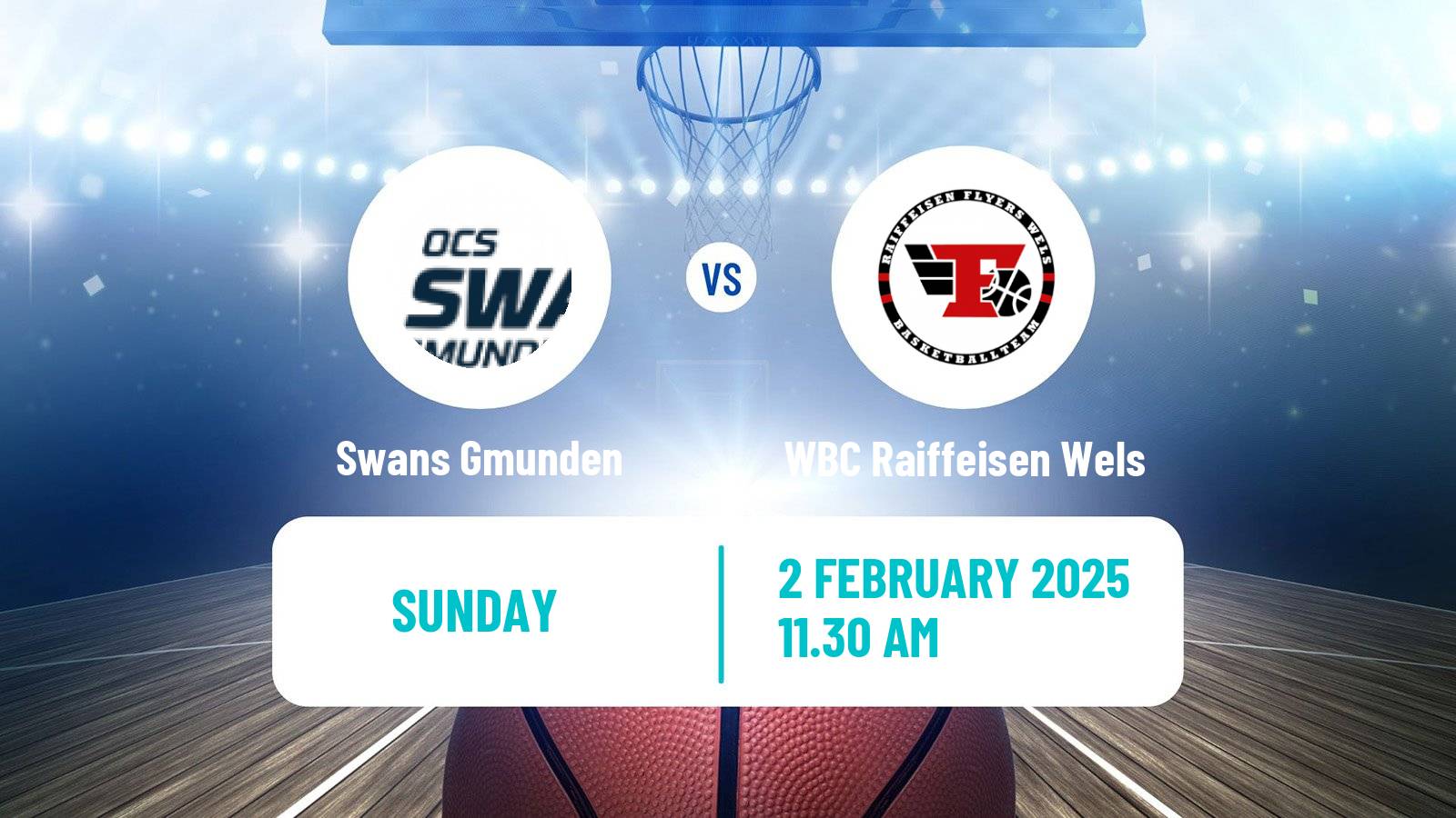 Basketball Austrian Superliga Basketball Swans Gmunden - WBC Raiffeisen Wels