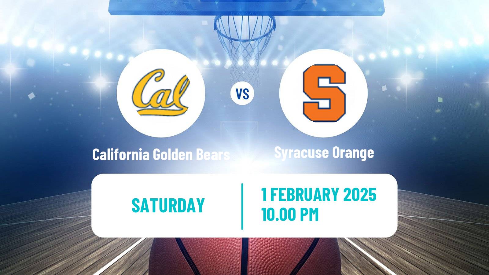 Basketball NCAA College Basketball California Golden Bears - Syracuse Orange