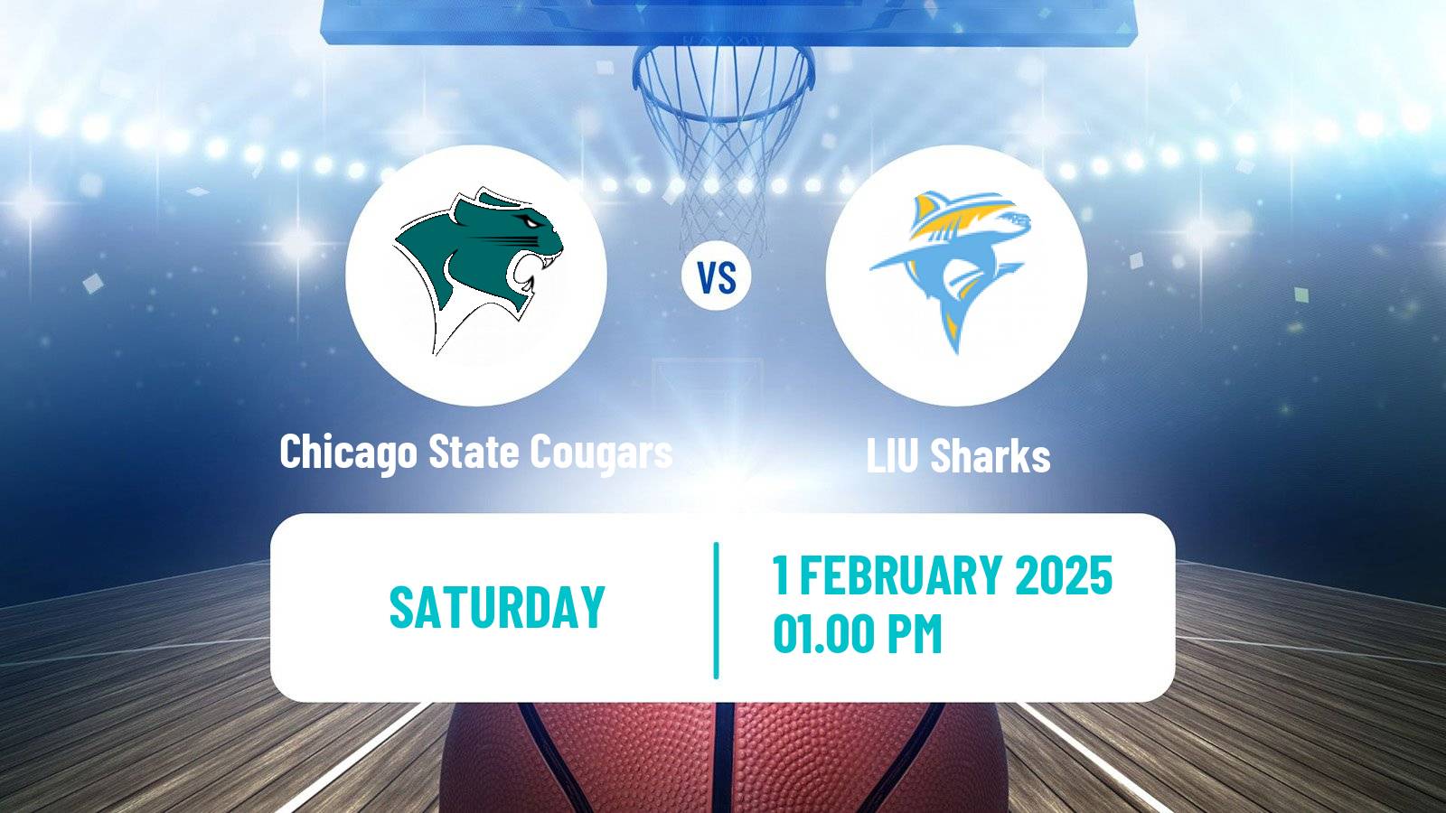 Basketball NCAA College Basketball Chicago State Cougars - LIU Sharks