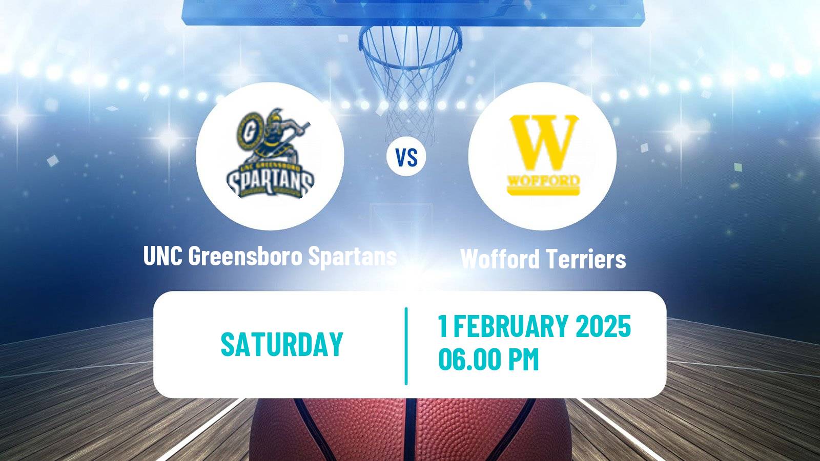 Basketball NCAA College Basketball UNC Greensboro Spartans - Wofford Terriers