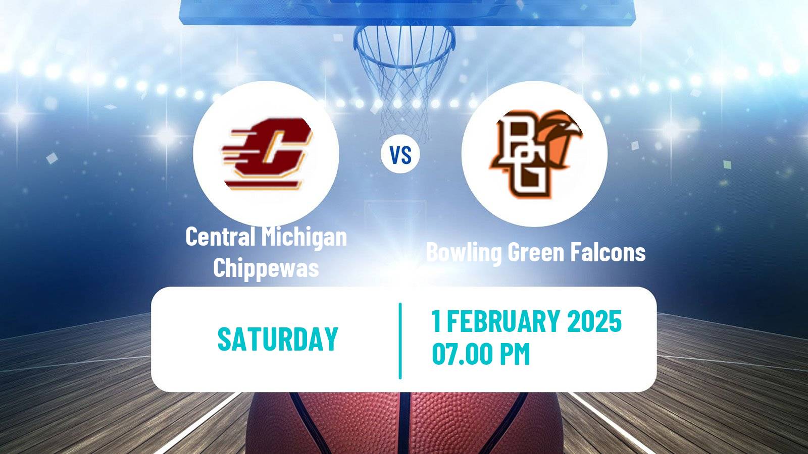 Basketball NCAA College Basketball Central Michigan Chippewas - Bowling Green Falcons