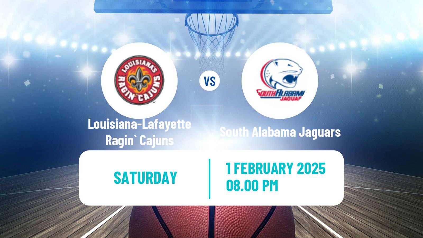 Basketball NCAA College Basketball Louisiana-Lafayette Ragin` Cajuns - South Alabama Jaguars