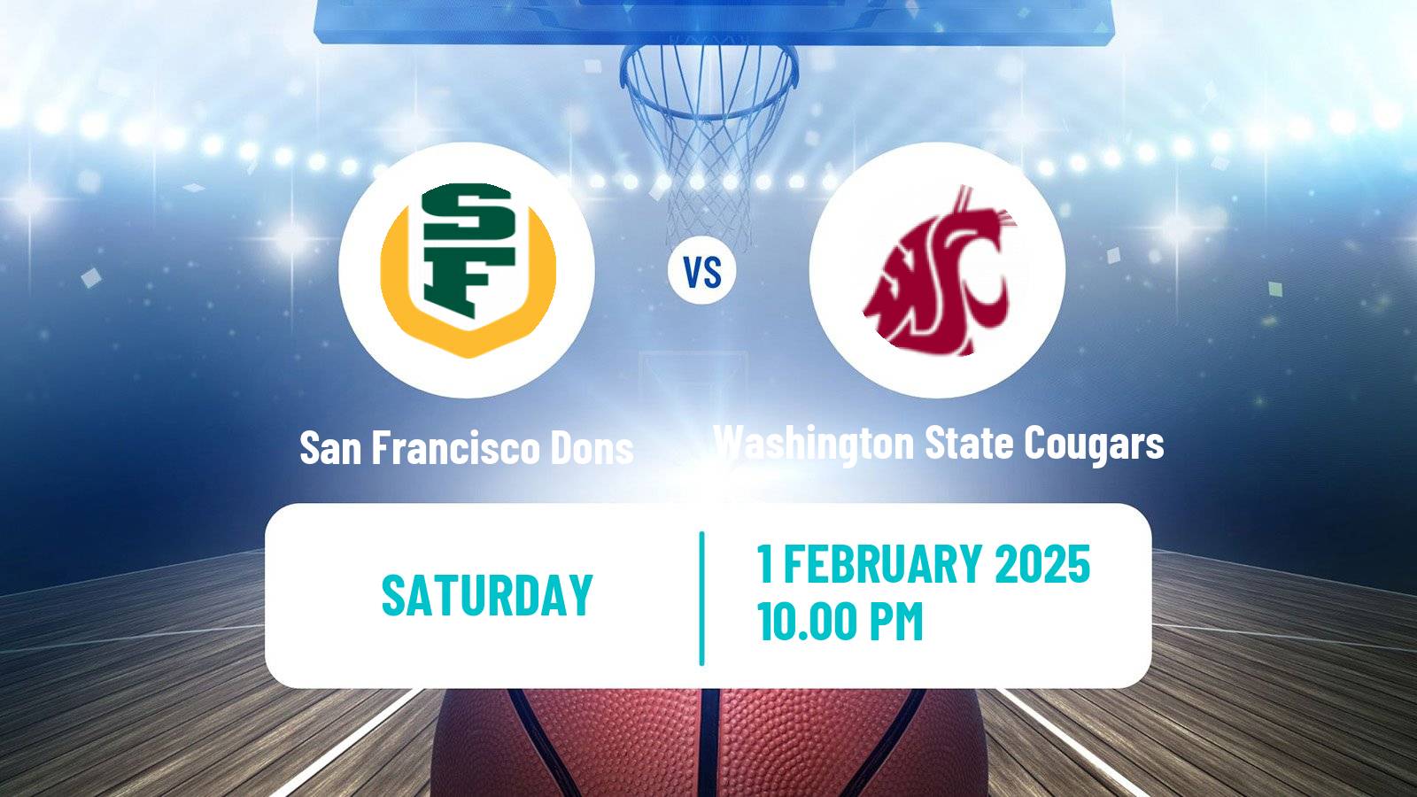 Basketball NCAA College Basketball San Francisco Dons - Washington State Cougars