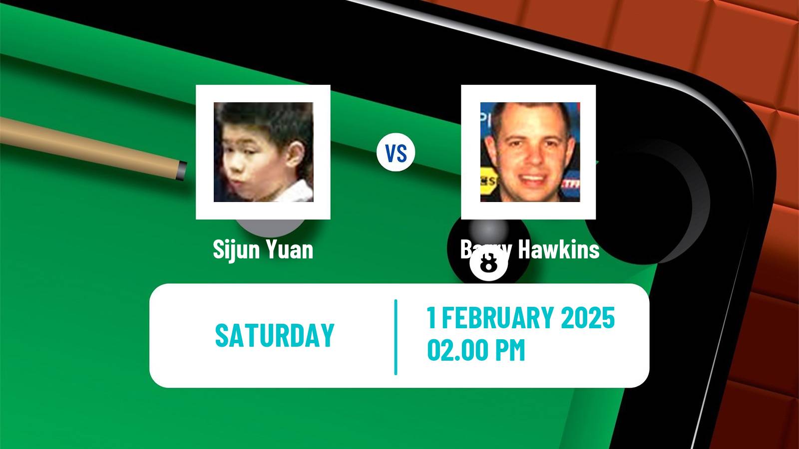 Snooker German Masters Sijun Yuan - Barry Hawkins