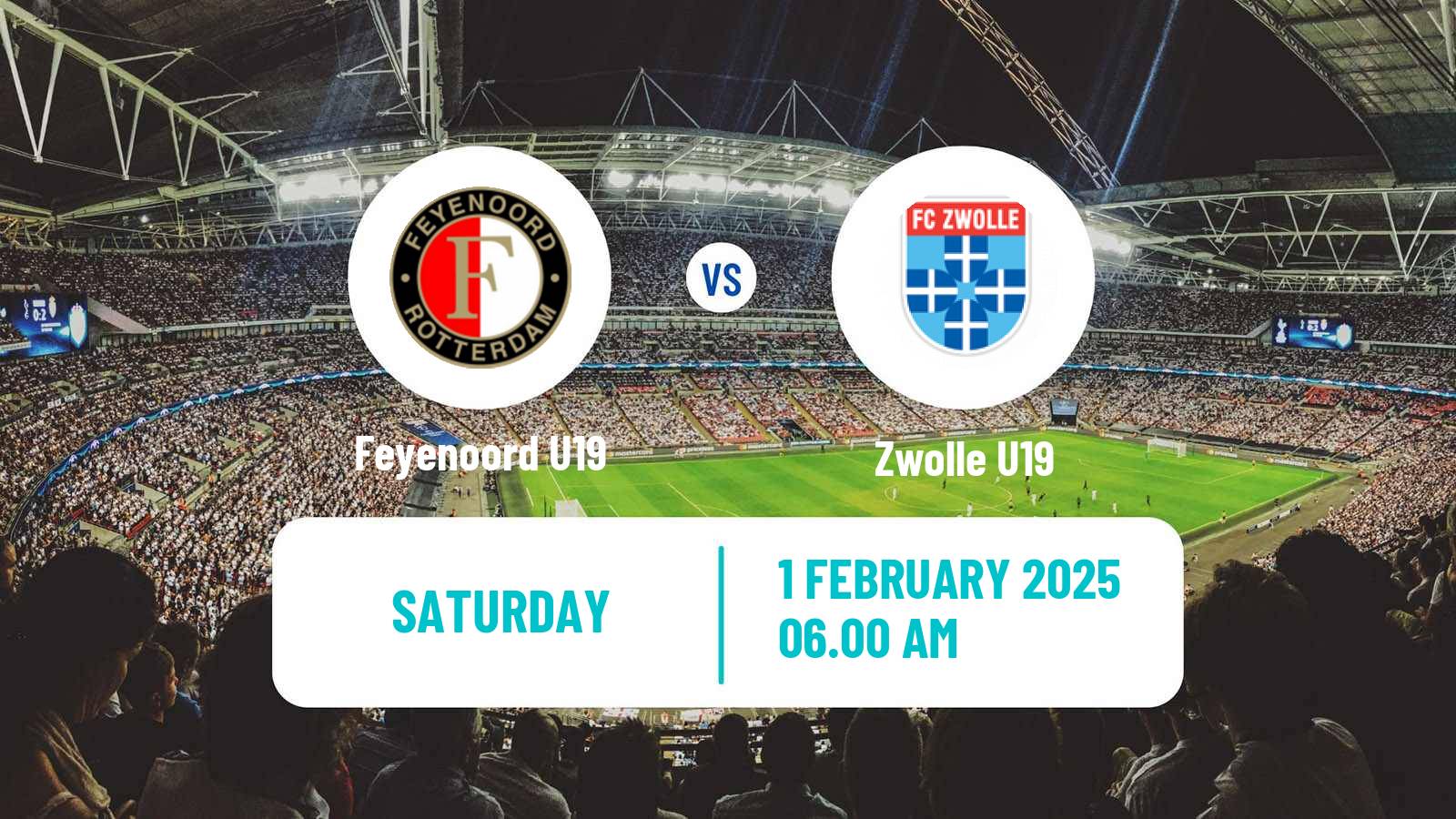 Soccer Dutch Eredivisie U19 Feyenoord U19 - Zwolle U19