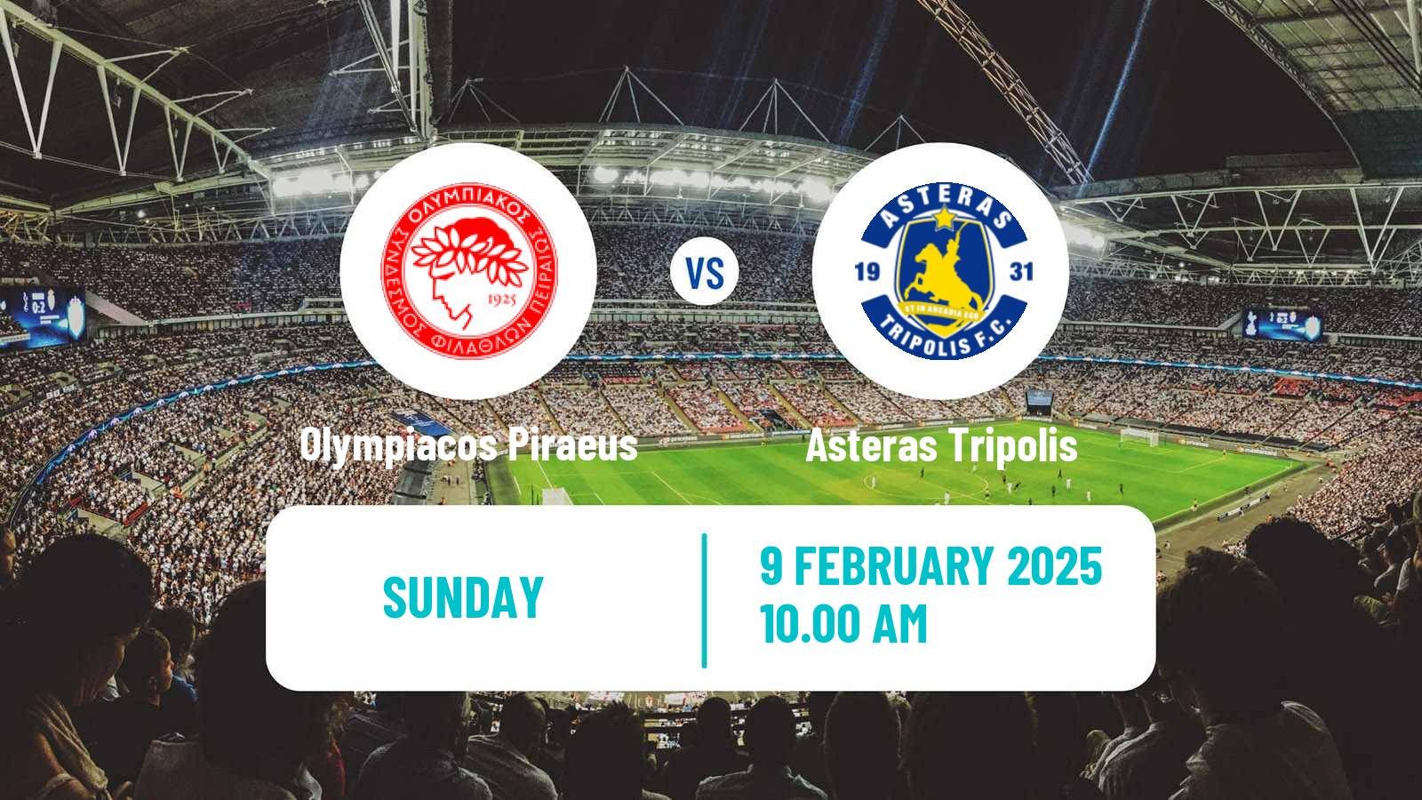 Soccer Greek Super League Olympiacos Piraeus - Asteras Tripolis