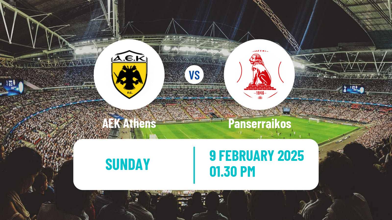 Soccer Greek Super League AEK Athens - Panserraikos