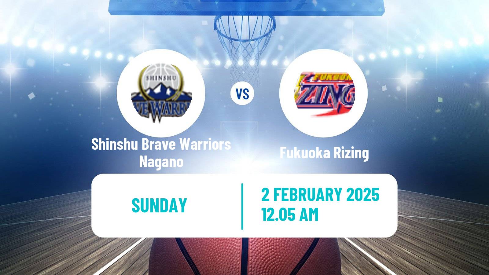 Basketball Japan B2 League Basketball Shinshu Brave Warriors Nagano - Fukuoka Rizing