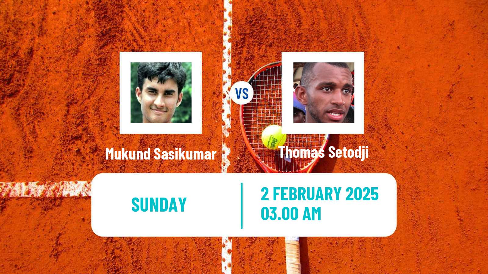 Tennis Davis Cup World Group I Mukund Sasikumar - Thomas Setodji