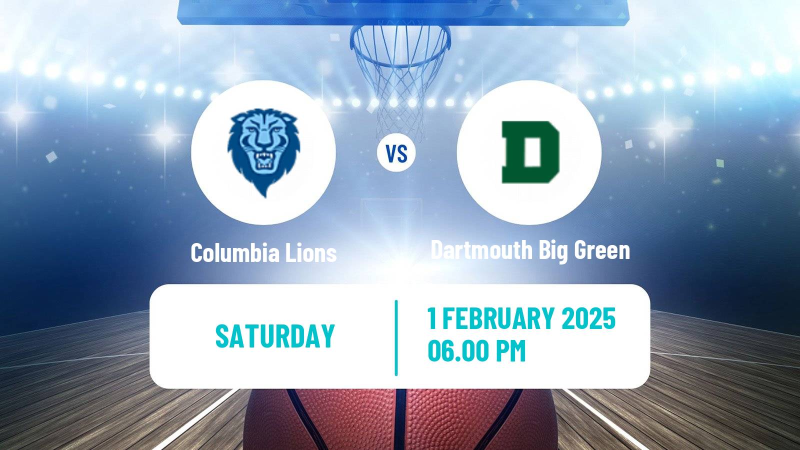 Basketball NCAA College Basketball Columbia Lions - Dartmouth Big Green