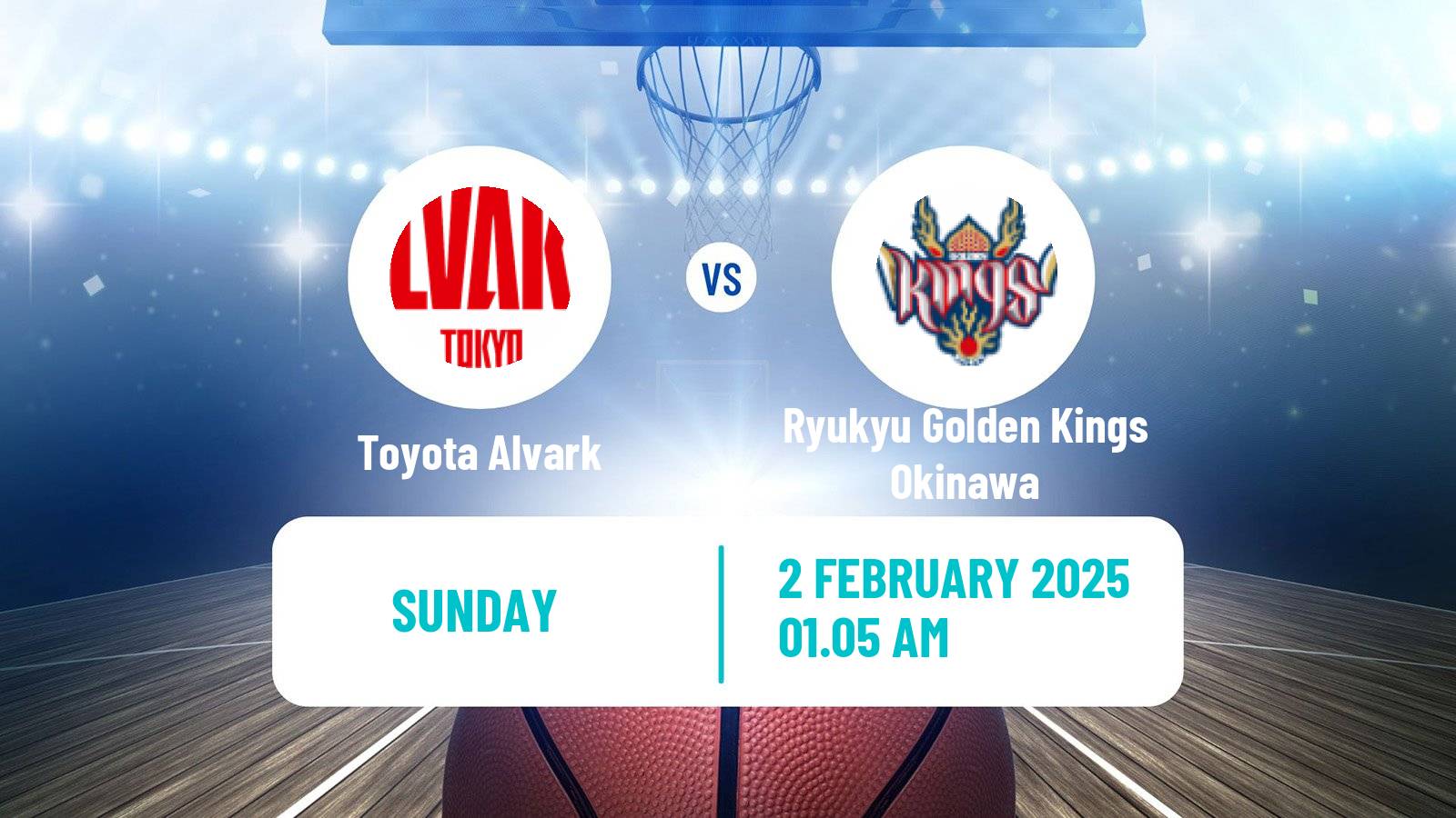 Basketball BJ League Toyota Alvark - Ryukyu Golden Kings Okinawa