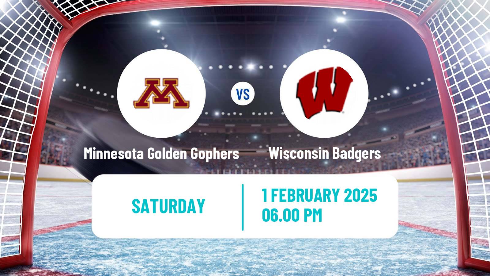 Hockey NCAA Hockey Minnesota Golden Gophers - Wisconsin Badgers