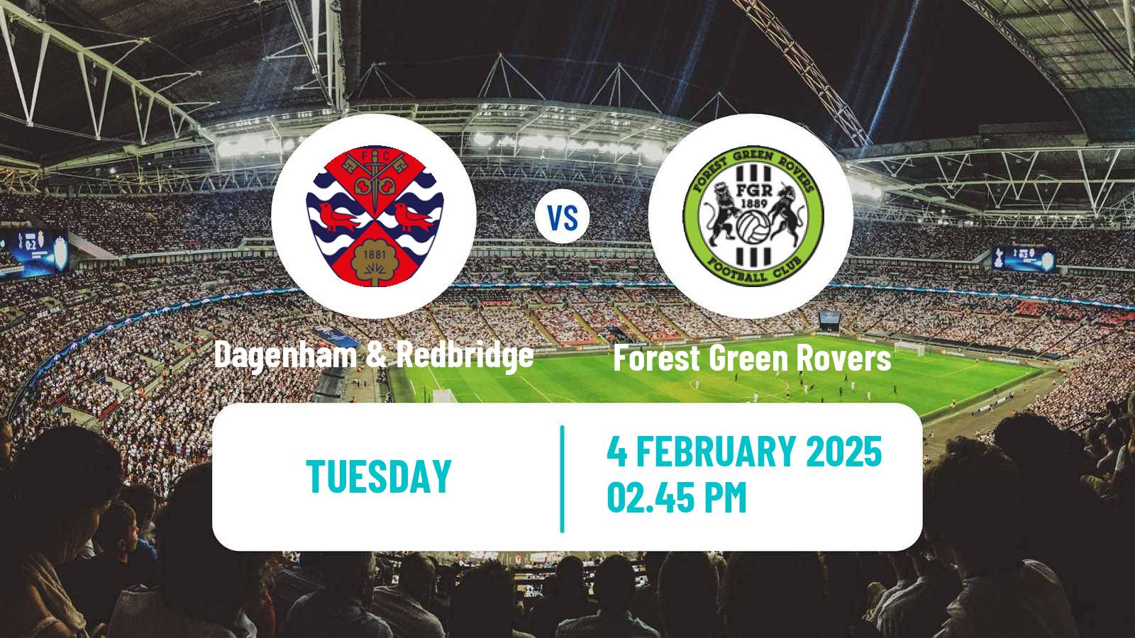 Soccer English National League Dagenham & Redbridge - Forest Green Rovers