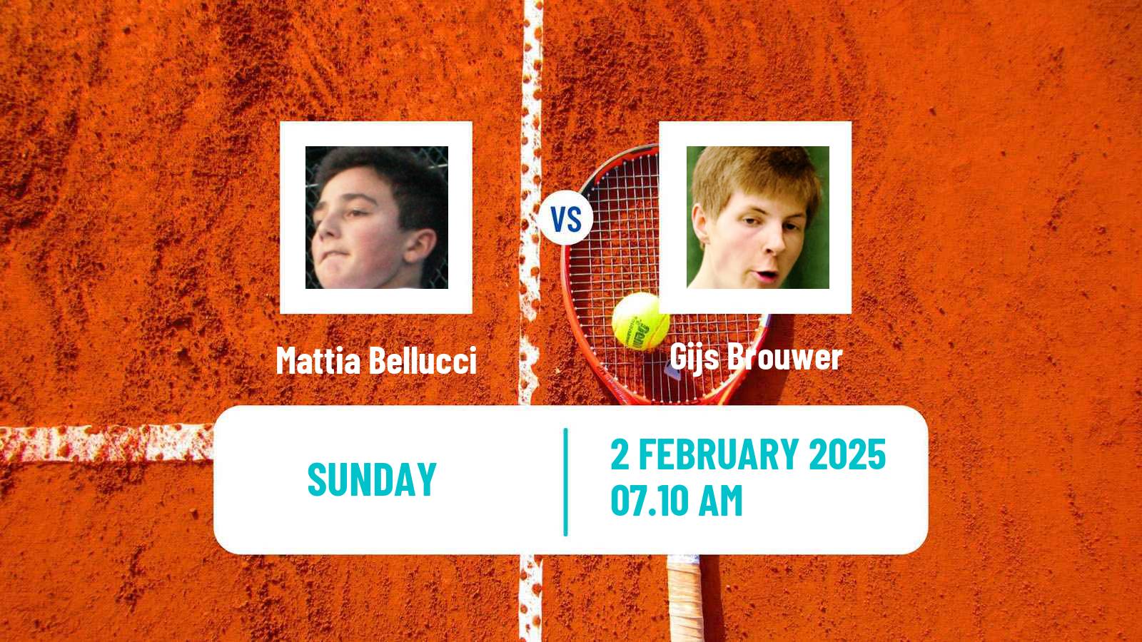 Tennis ATP Rotterdam Mattia Bellucci - Gijs Brouwer