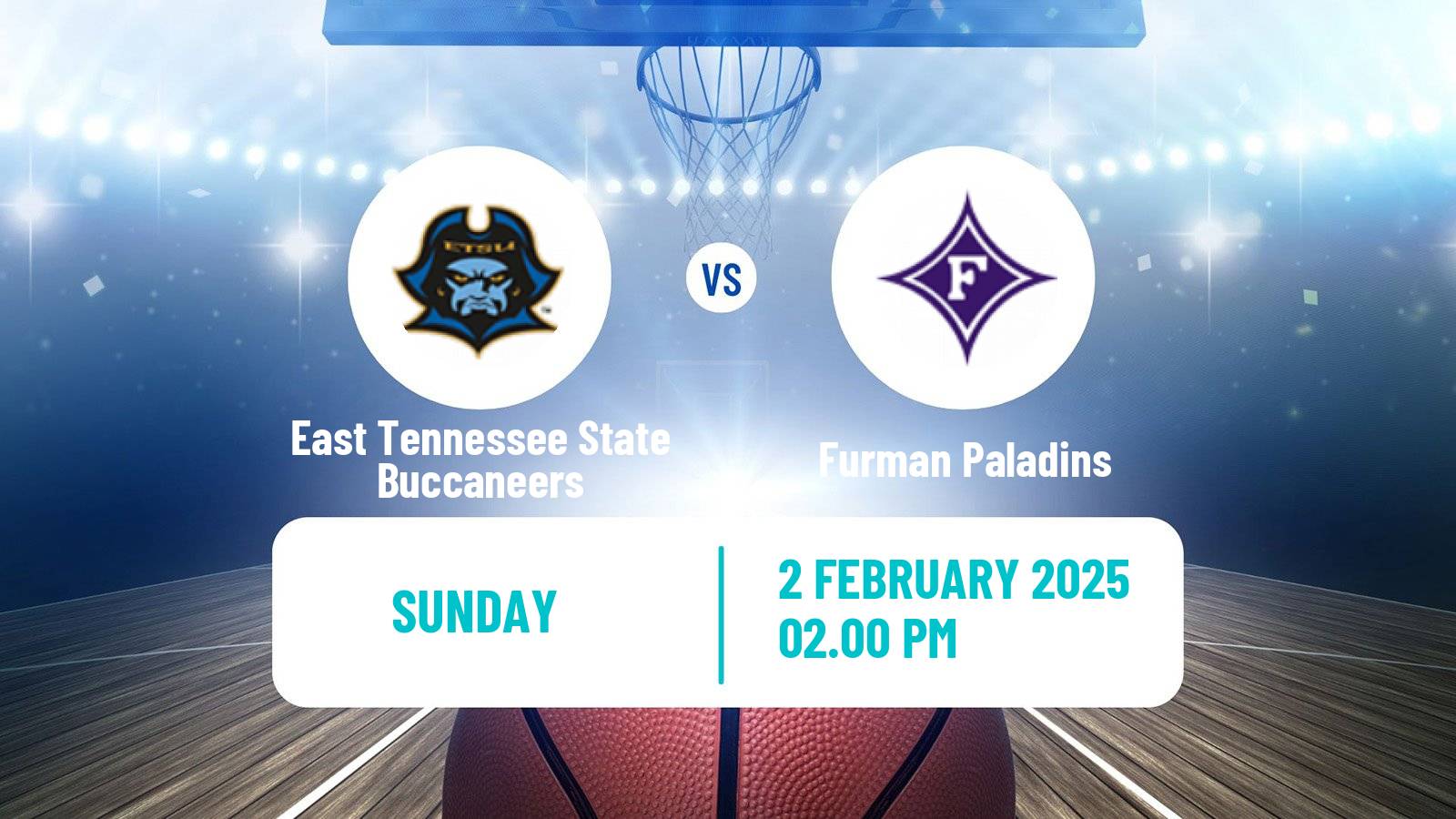 Basketball NCAA College Basketball East Tennessee State Buccaneers - Furman Paladins