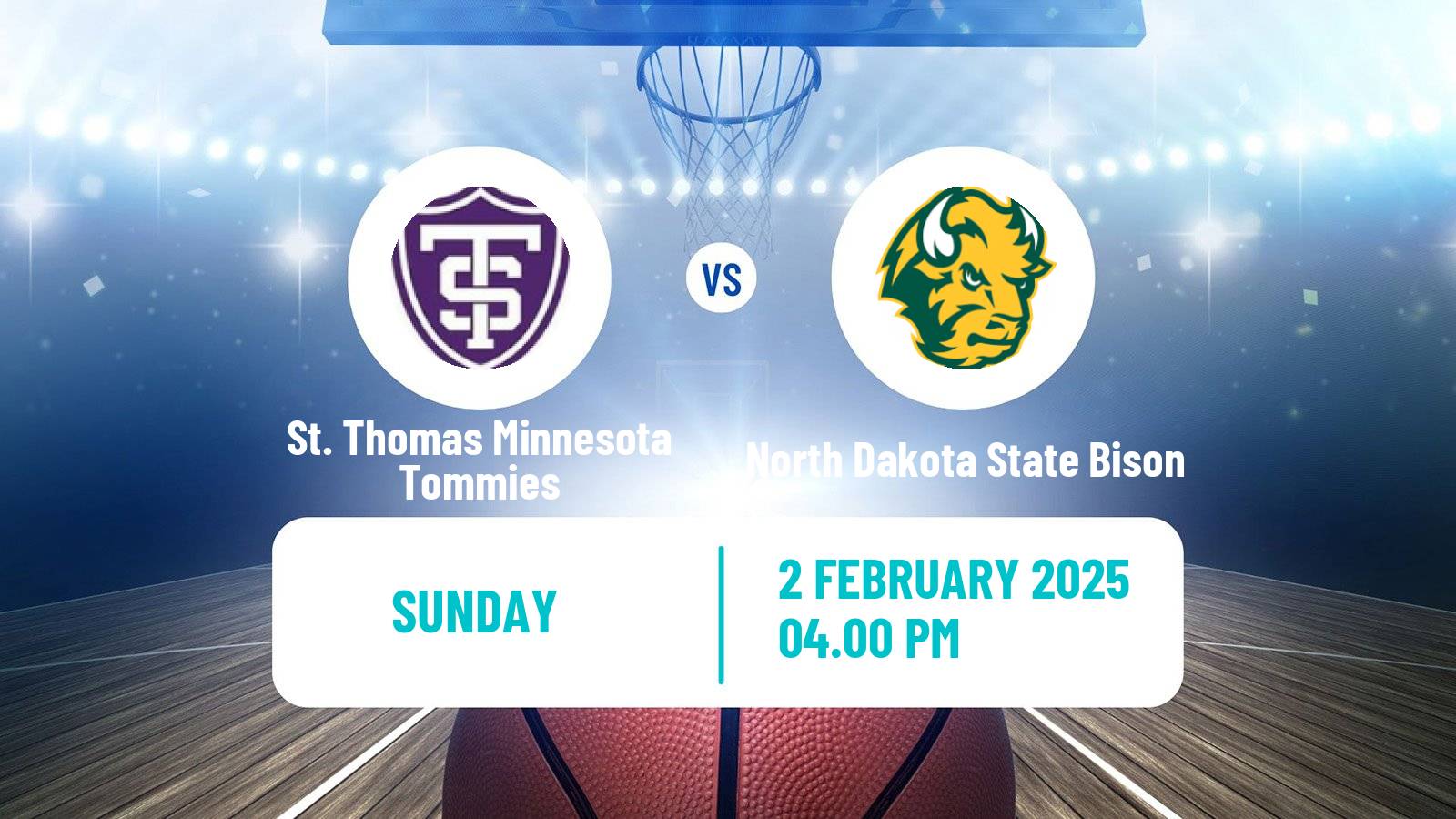 Basketball NCAA College Basketball St. Thomas Minnesota Tommies - North Dakota State Bison