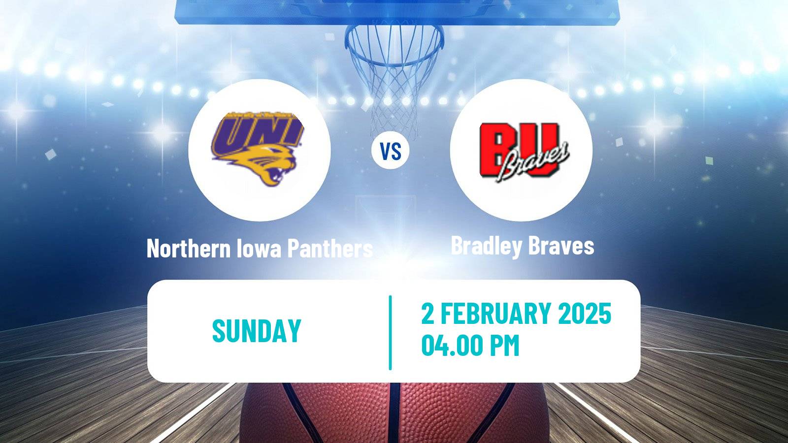 Basketball NCAA College Basketball Northern Iowa Panthers - Bradley Braves