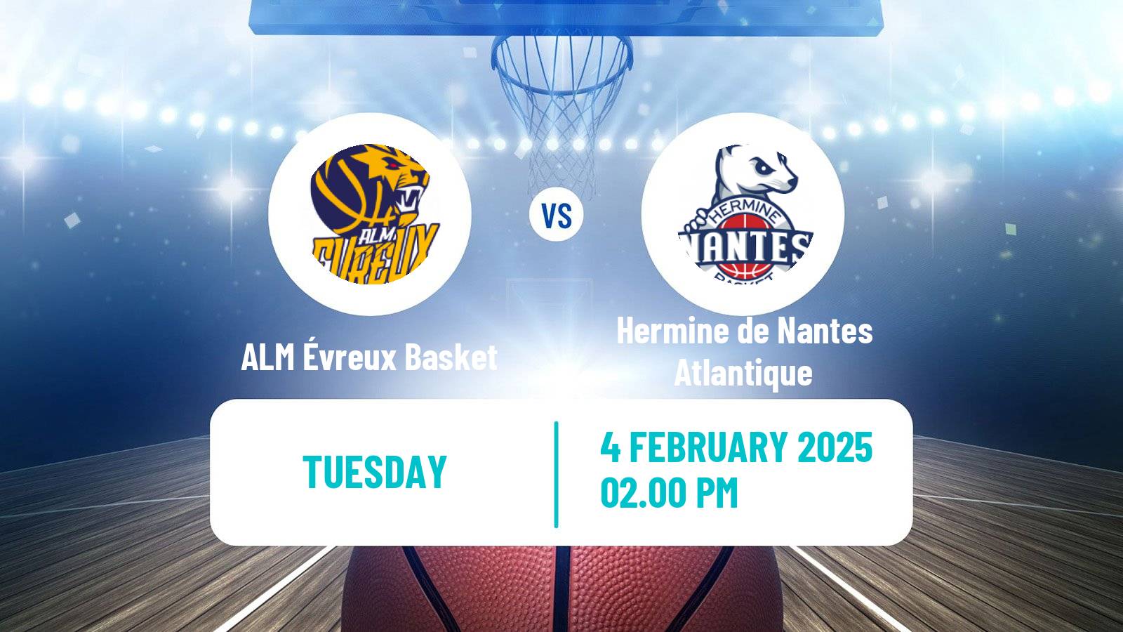 Basketball French LNB Pro B ALM Évreux Basket - Hermine de Nantes Atlantique