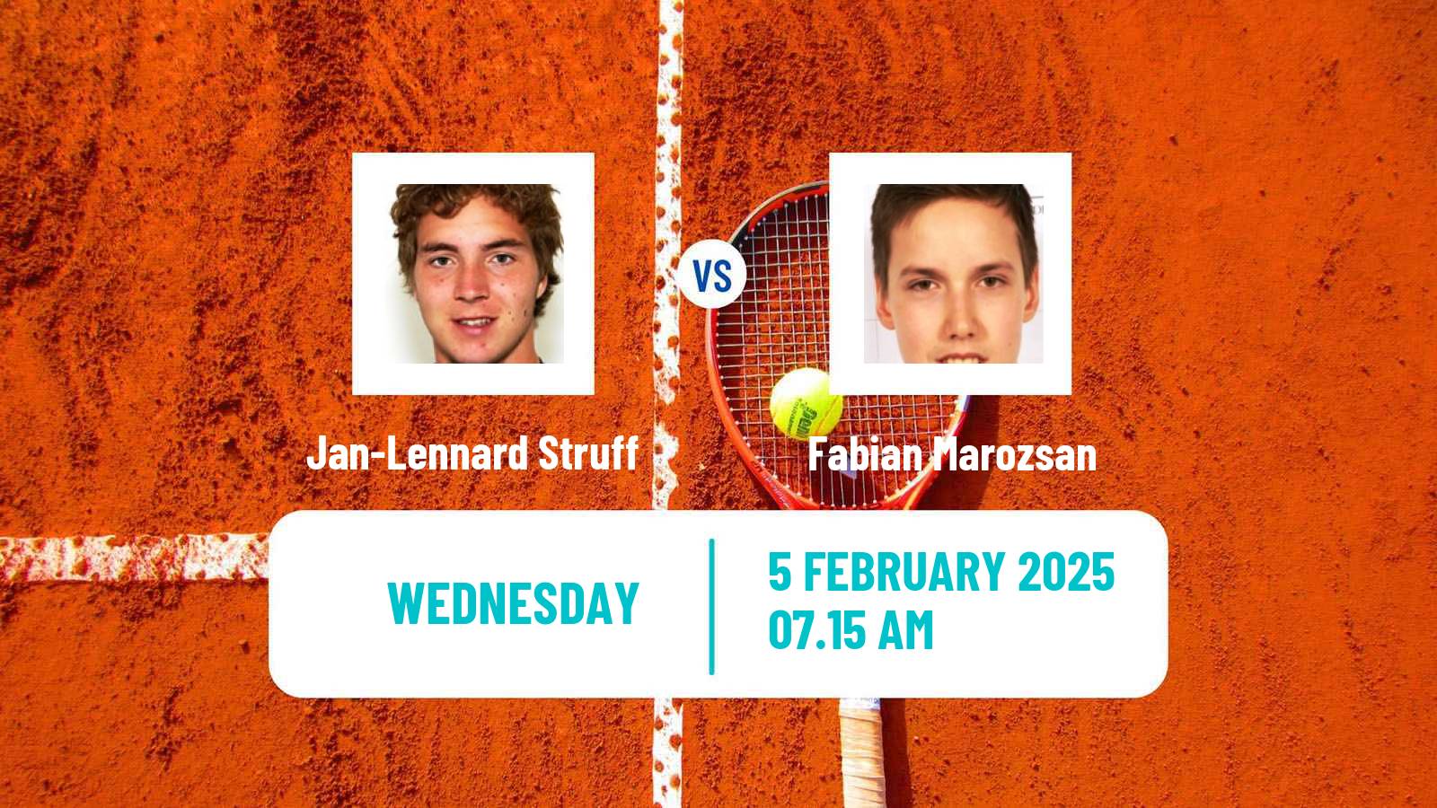 Tennis ATP Rotterdam Jan-Lennard Struff - Fabian Marozsan