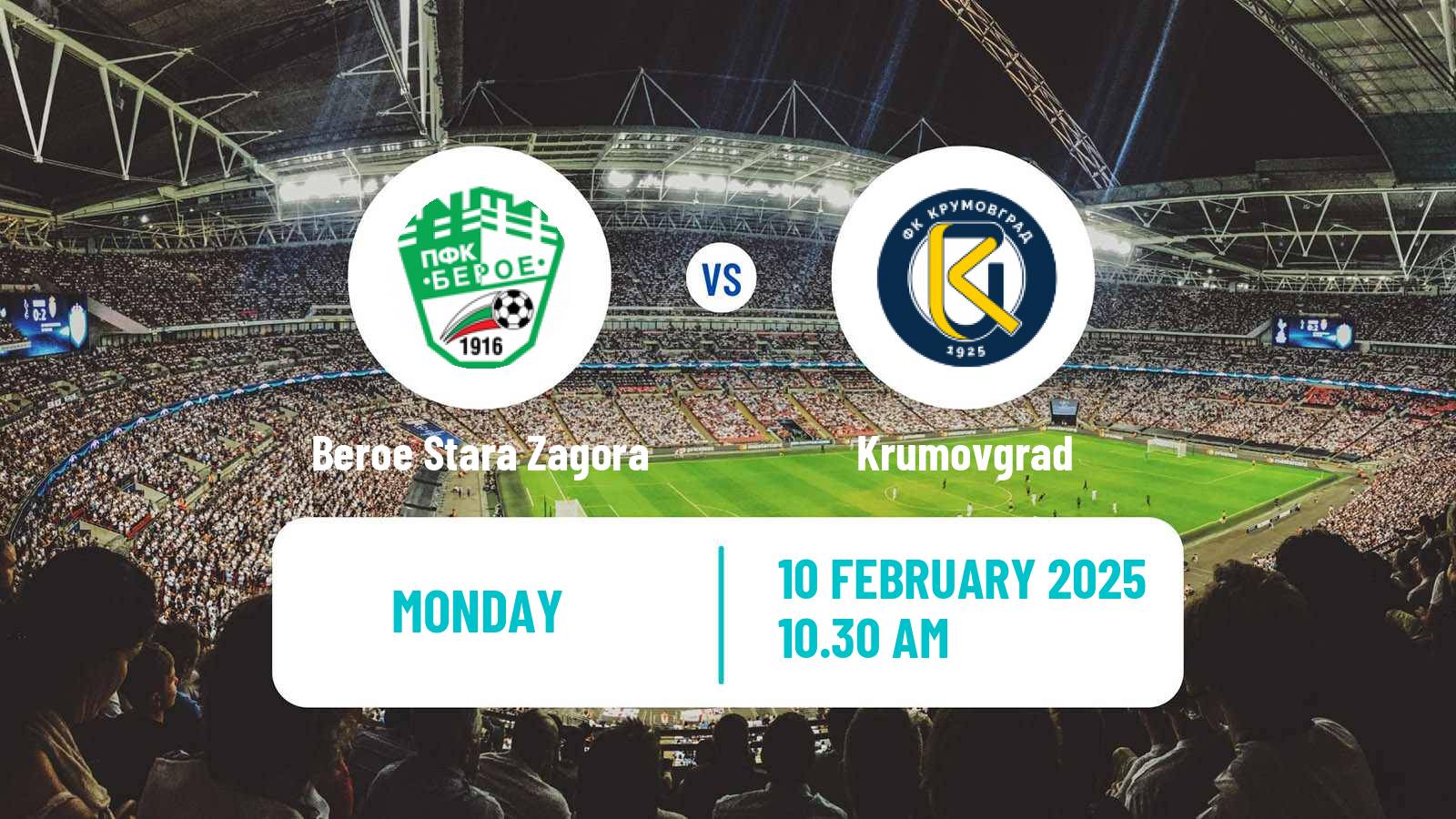 Soccer Bulgarian Parva Liga Beroe Stara Zagora - Krumovgrad