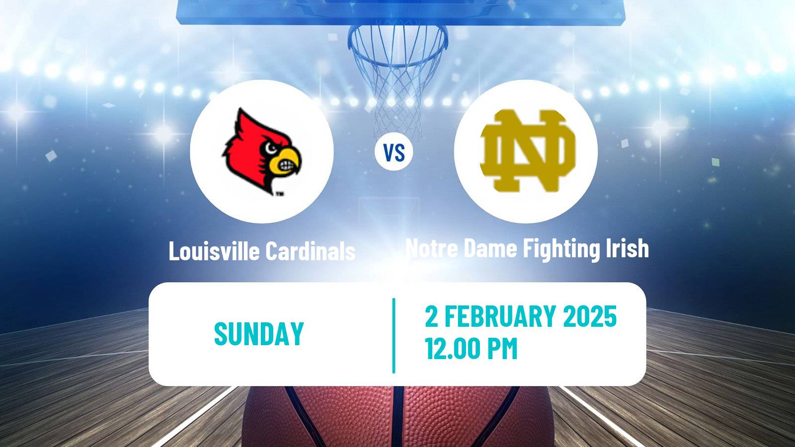 Basketball NCAA College Basketball Women Louisville Cardinals - Notre Dame Fighting Irish