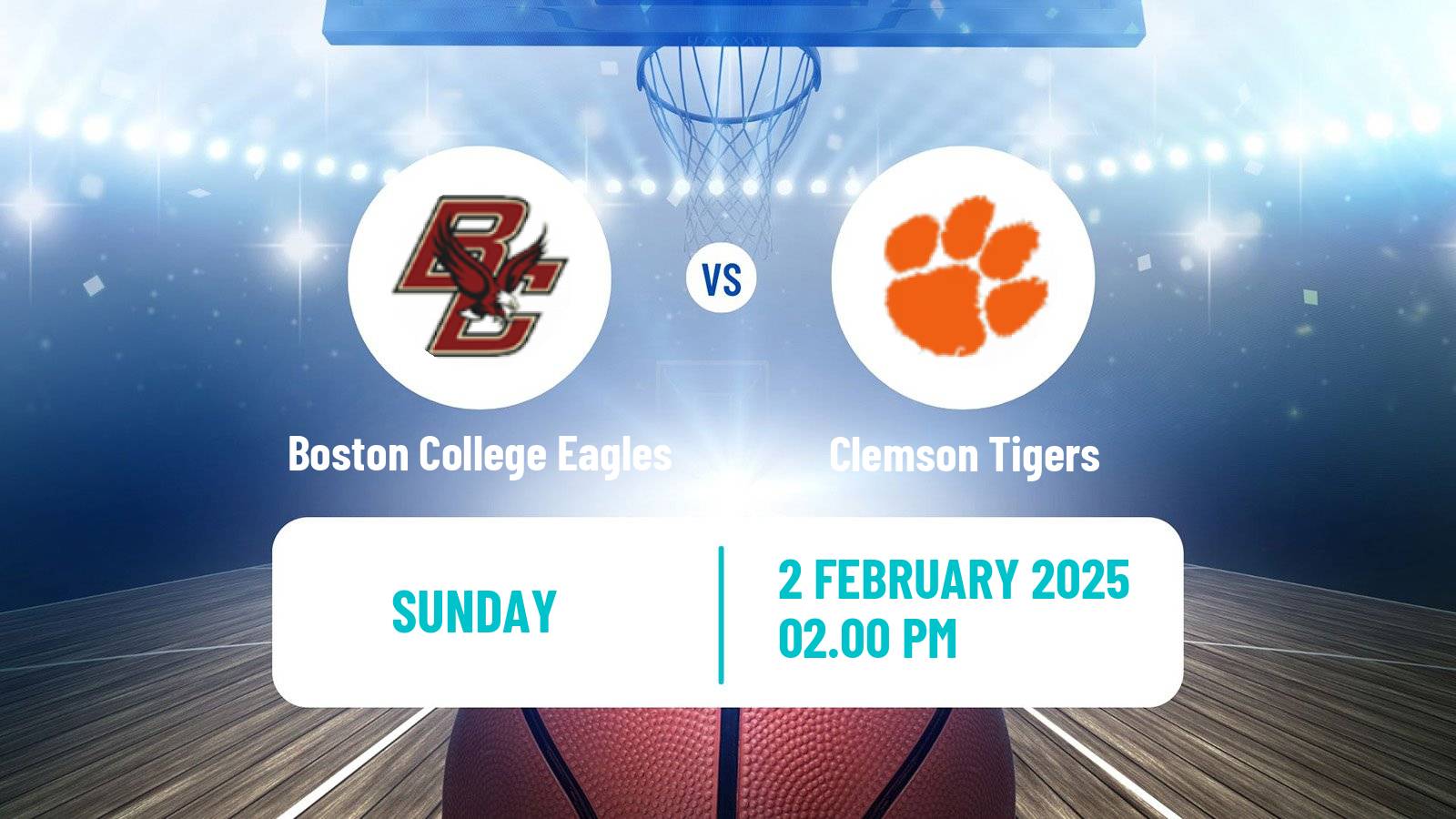 Basketball NCAA College Basketball Women Boston College Eagles - Clemson Tigers