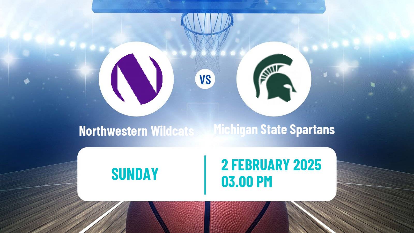 Basketball NCAA College Basketball Women Northwestern Wildcats - Michigan State Spartans