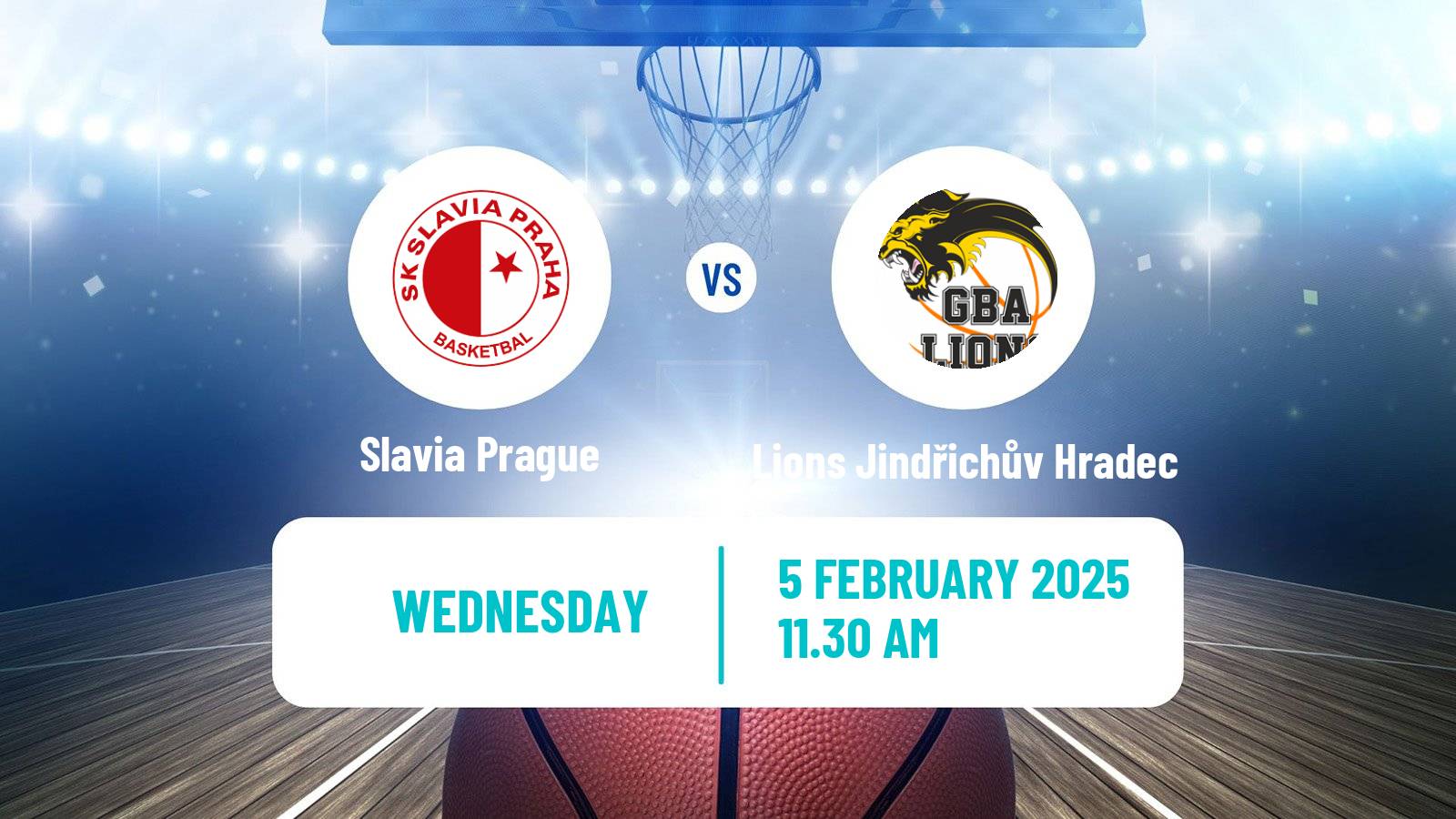 Basketball Czech NBL Slavia Prague - Lions Jindřichův Hradec